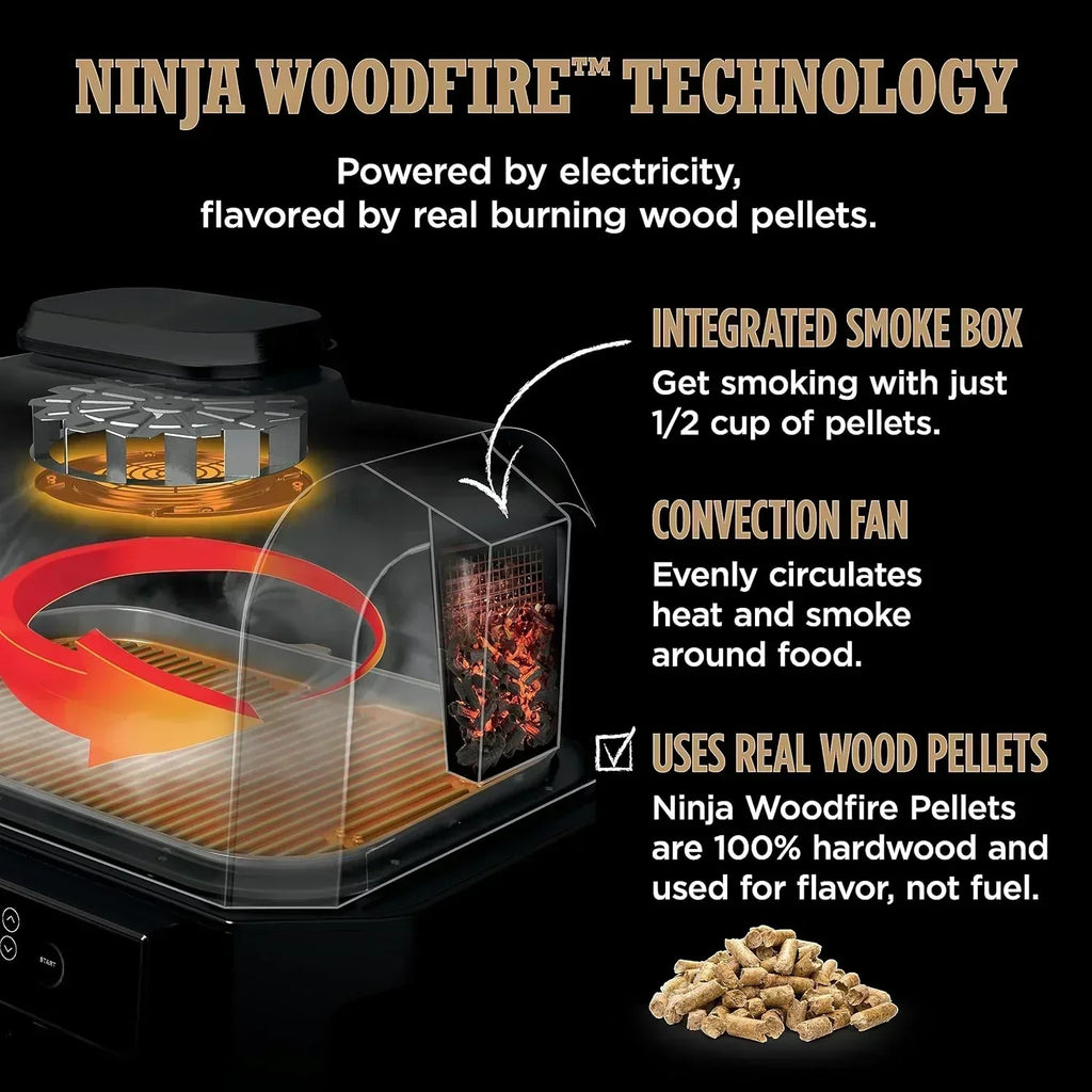 Ninja Woodfire Pro XL Outdoor Grill Smoker Thermometer 4-in-1 Master Grill BBQ Smoker Outdoor Air Fryer wourant