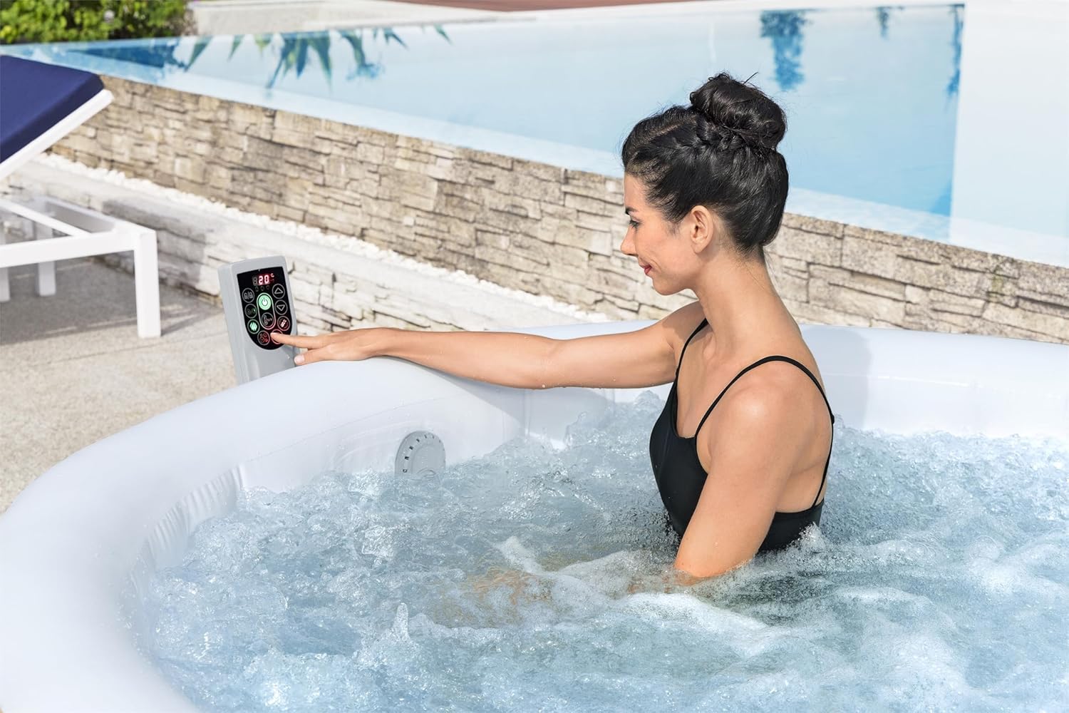Bestway SaluSpa Miami EnergySense AirJet Inflatable Hot Tub Spa 71" x 26" Portable Hot Tub wourant