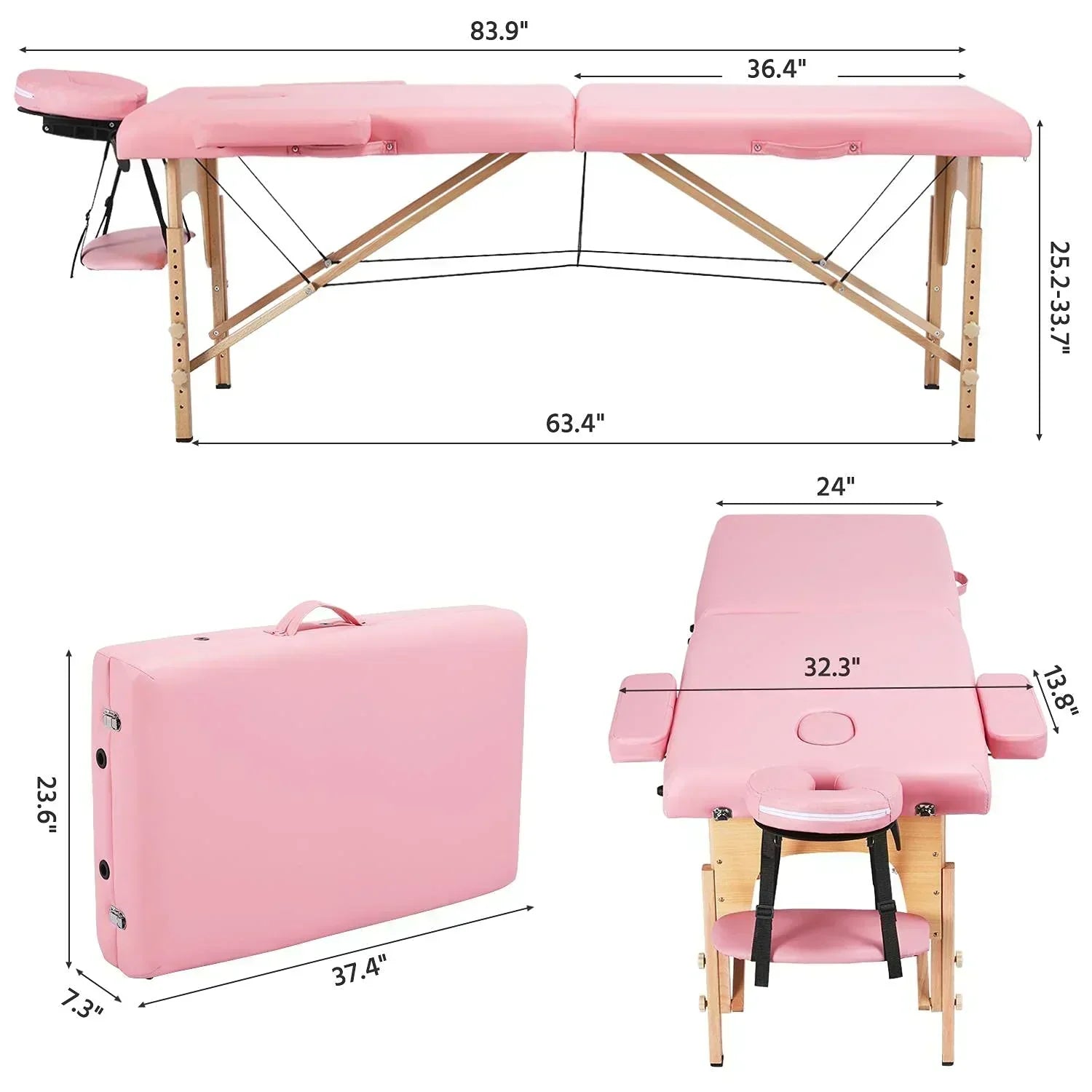 Yaheetech Massage Table Portable Lash Beds Spa Bed Massage Couch Foldable Spa Tables wourant