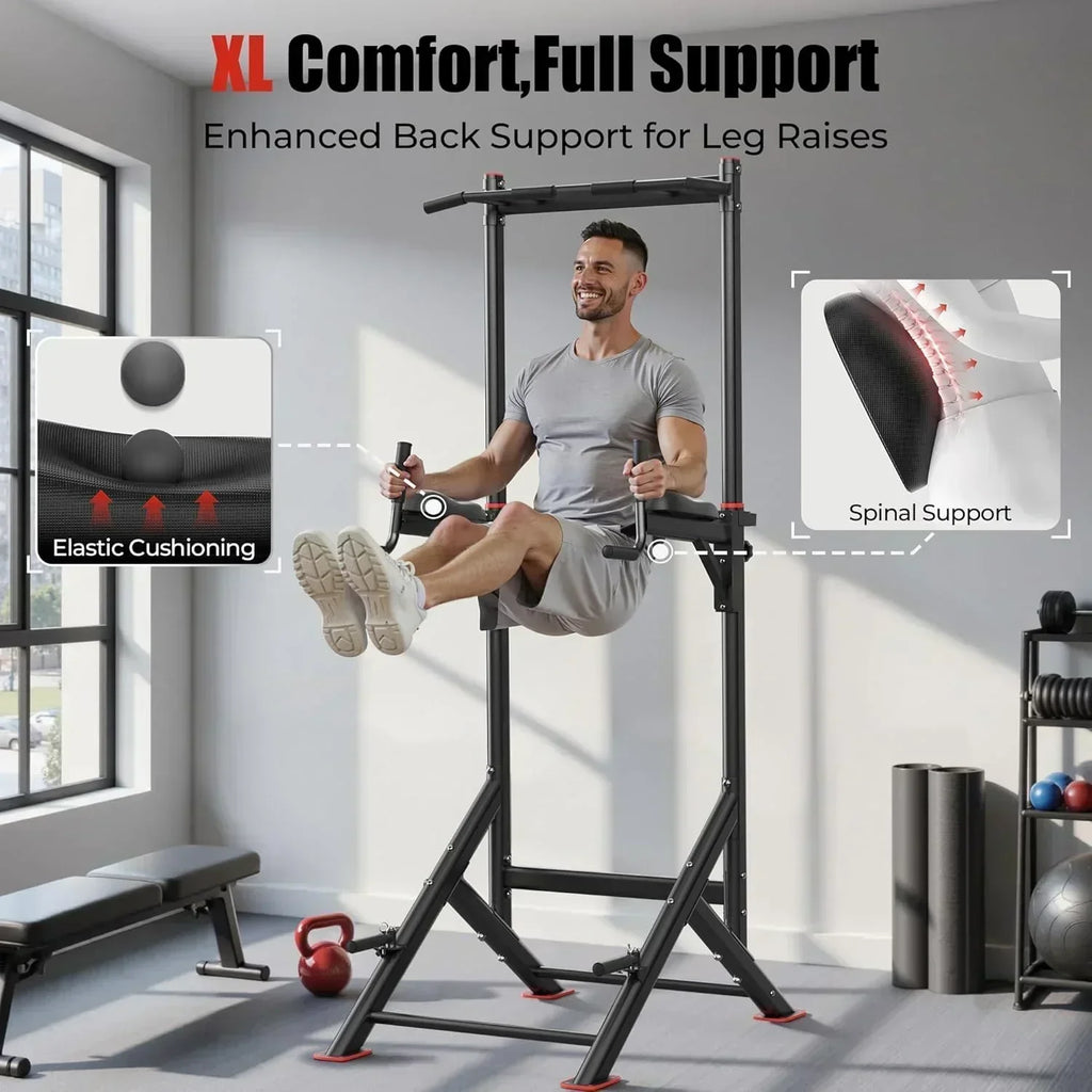 Sportsroyals Power Tower Pull Up Bar Station 450 lbs stable suspended immersion tilt station wourant
