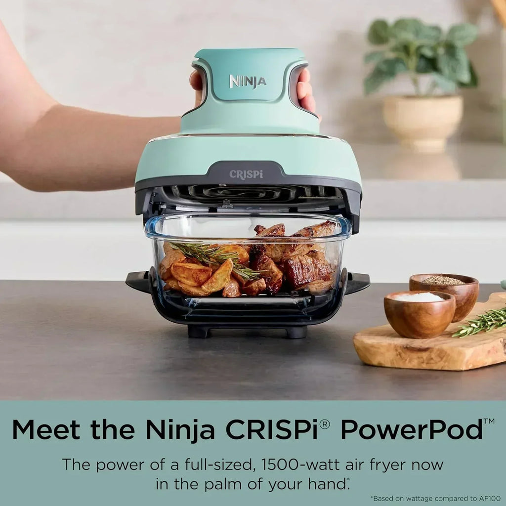 Ninja Crispi 4 in 1 Portable Glass Air Fryer Cooking System 4QT 6 Cup TempWare Glass Containers wourant