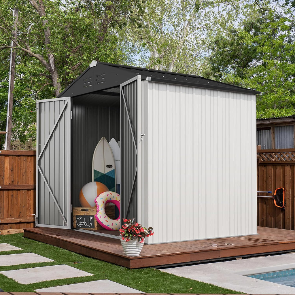Devoko Outdoor Storage Shed Lockable Metal Garden Shed Steel Anti-Corrosion Storage House wourant