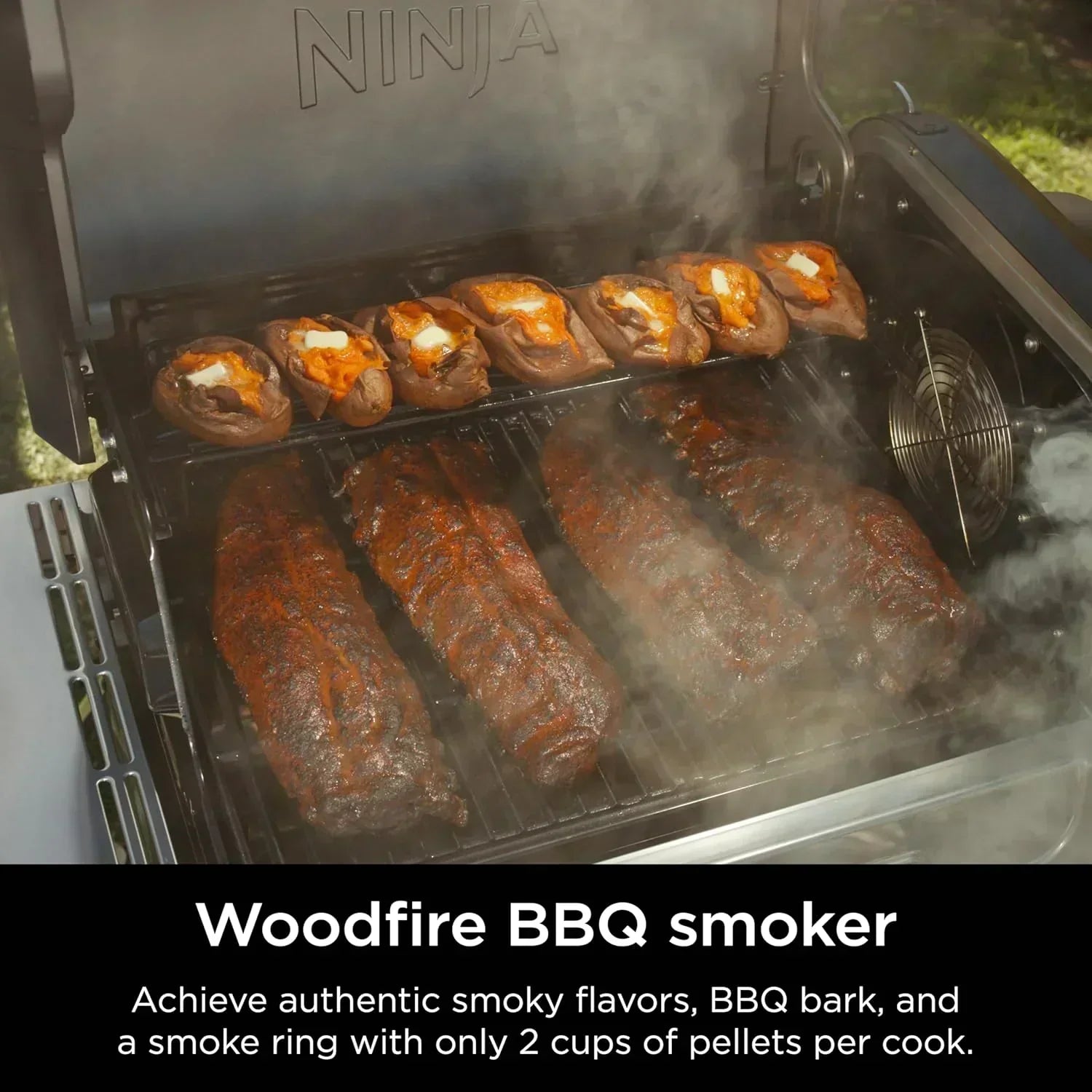 Ninja FlexFlame Grill and Smoker Electric Propane Grill Roaster BBQ Grill 5-in-1 Cooking System wourant