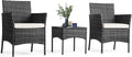 Sweetcripy Patio Furniture Set 3 Pieces Outdoor Furniture with Soft Cushion and Glass Table wourant