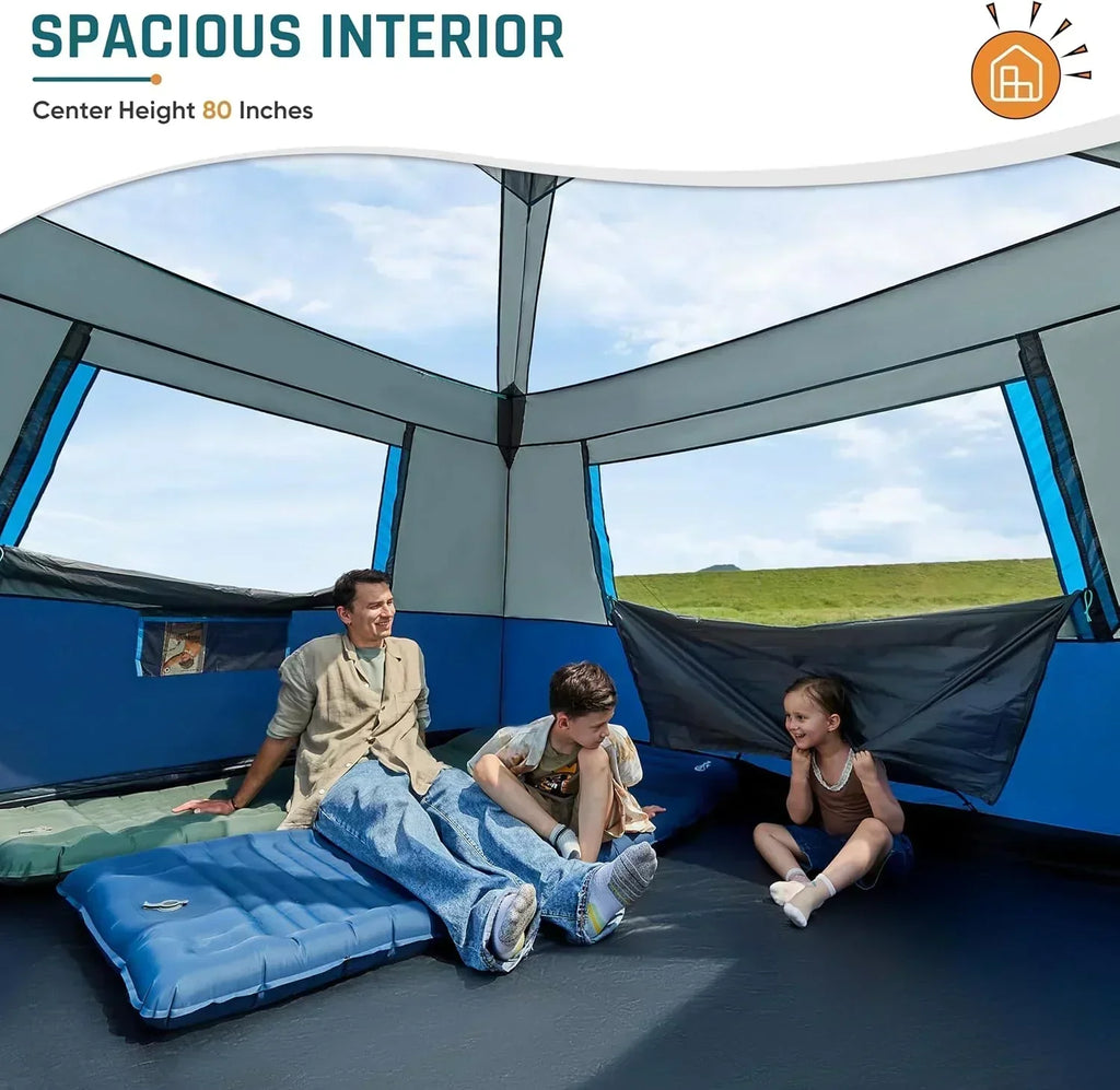 Quick-opening tent family camping tent pop-up camping tent large waterproof tent wourant