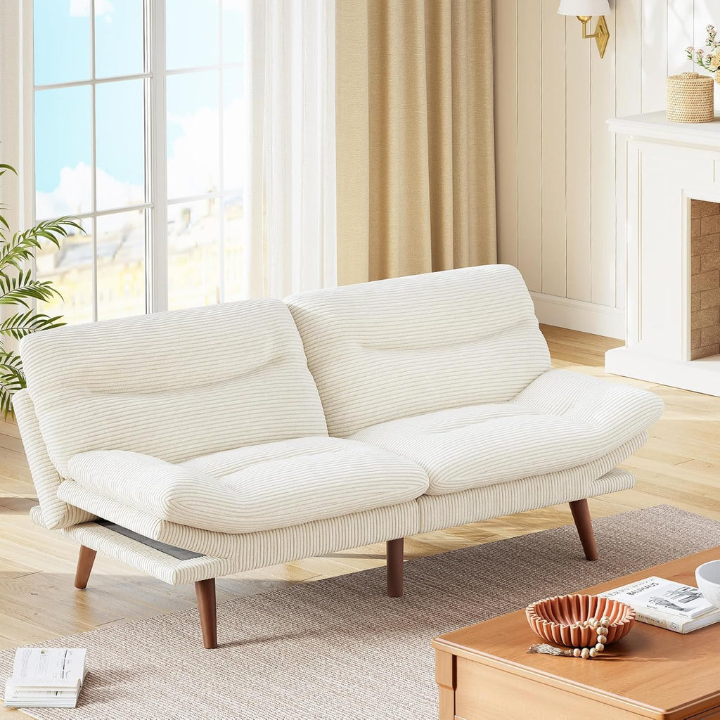 Futon Sofa Bed Futon Sofa Adjustable Back Armrests Converts to Small Sleeper Sofa Bed wourant