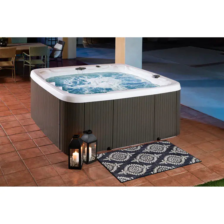 Lifesmart Spas LS700DX 230 Volt 7-Person 90-Jet Square Hot Tub with Ozonato wourant