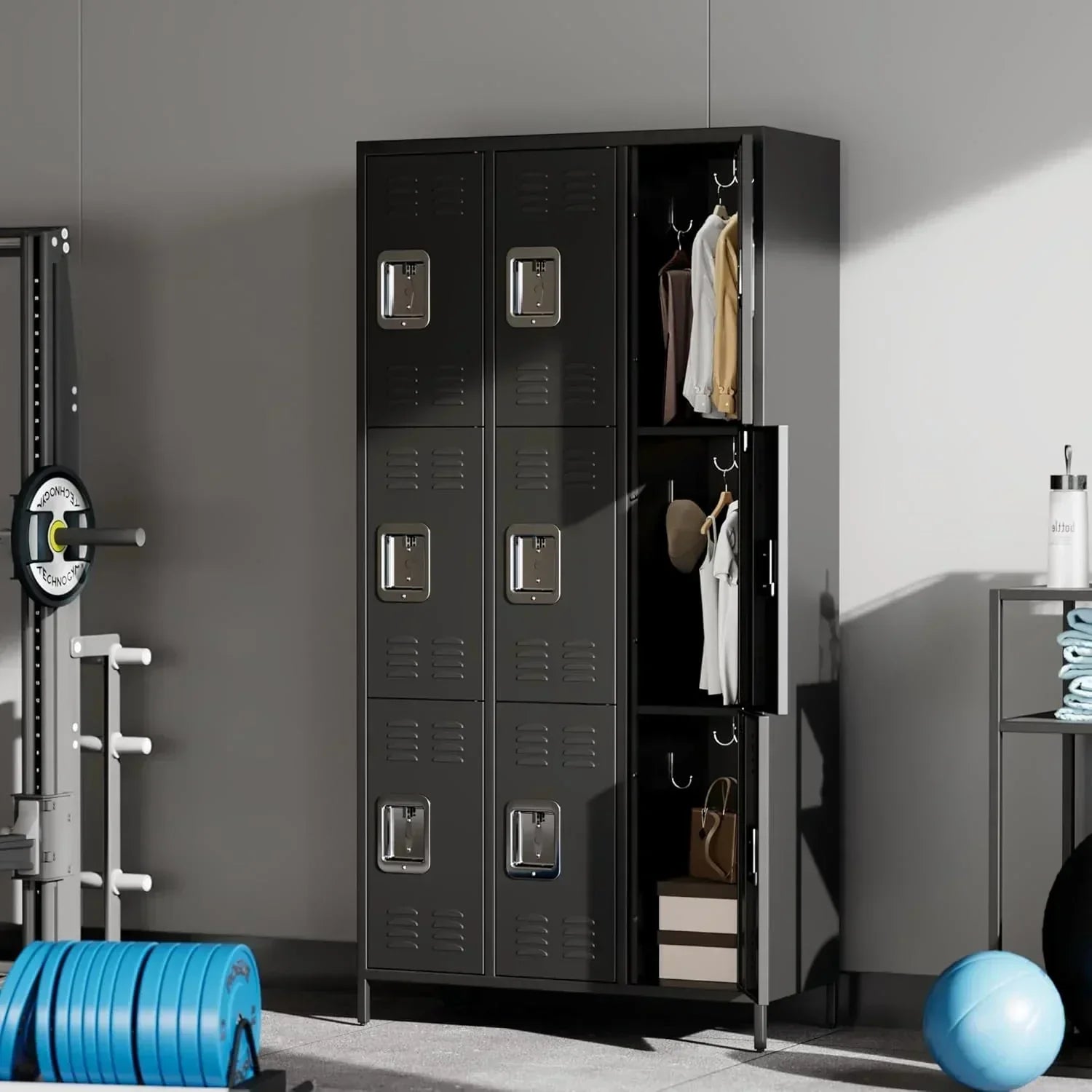 GAOMON Locker for Employees 6 Doors Locker Cabinet with Hooks Storage Locker wourant