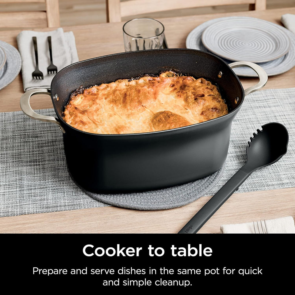 Ninja Slow Cooker 8.5 Quart Multi Cooker with Dutch oven steamer glass lid with integrated spoon wourant