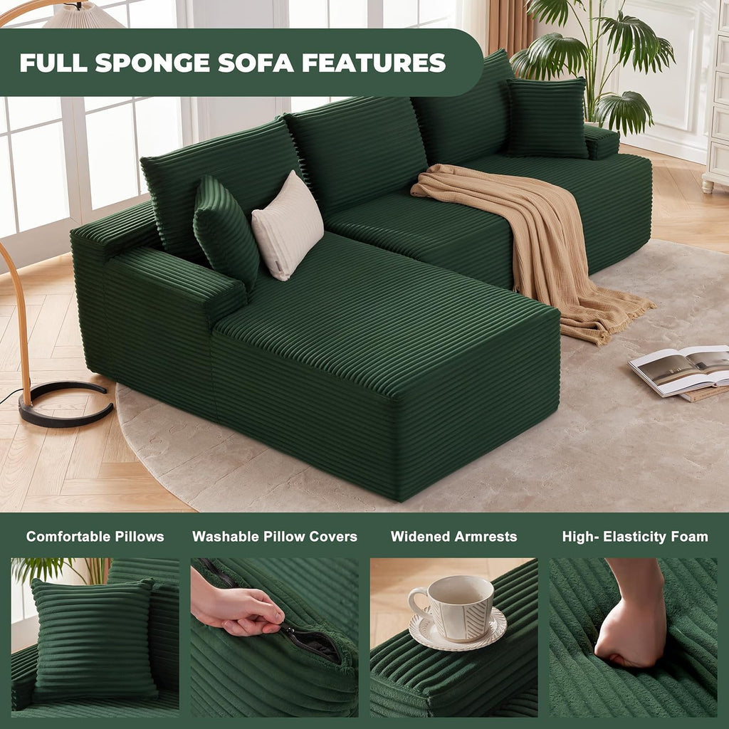 110-inch cloud sofa boneless sofa in the living room modular sofa with deep seats wourant