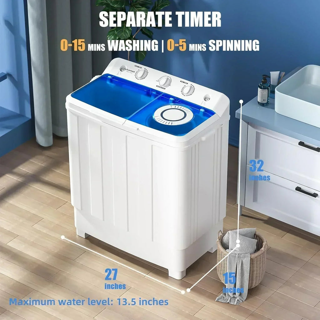 Auertech Portable Washing Machine 28lb Twin Tub Washing Machine Compact Washing Machine wourant