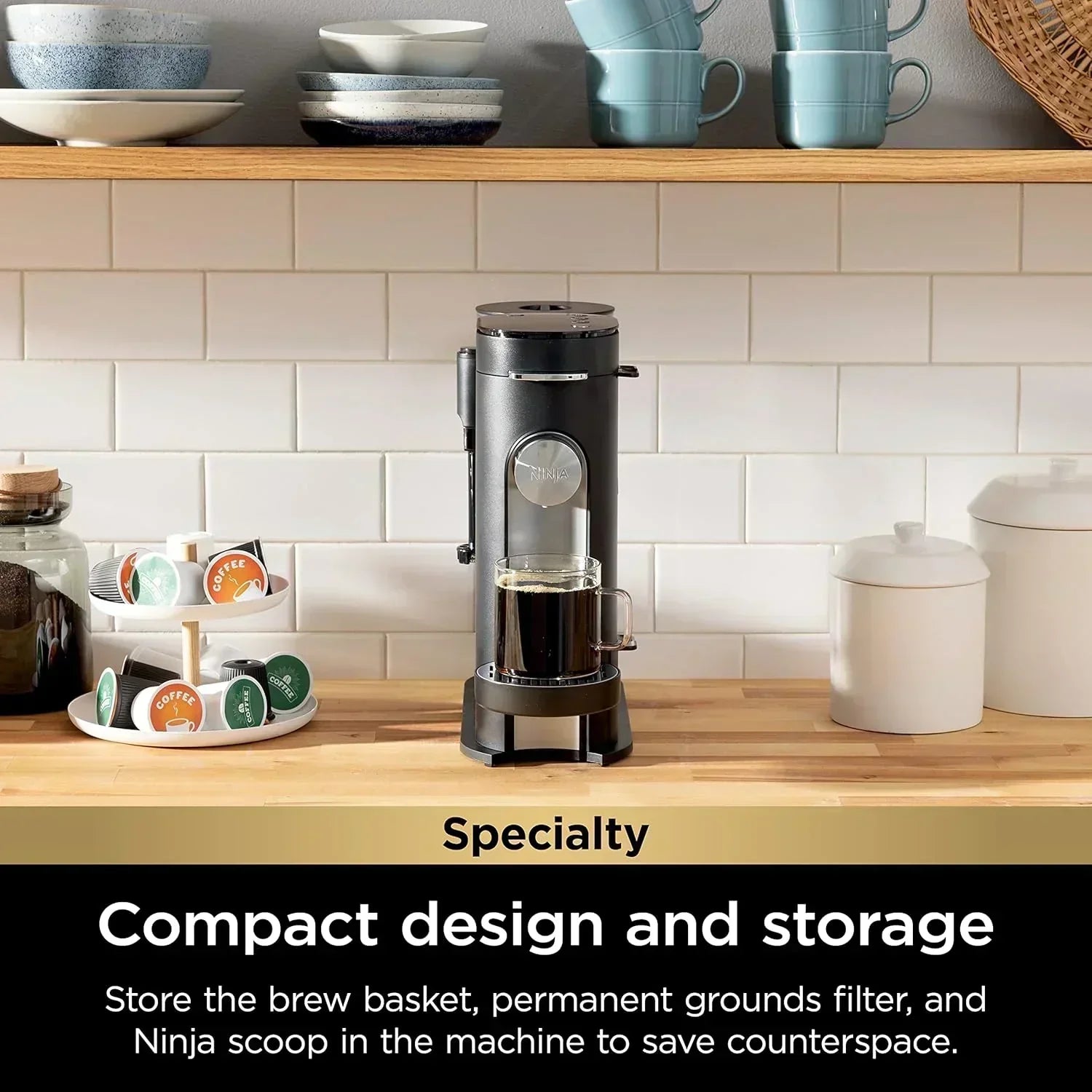 Ninja Single Serve Coffee Maker 56 oz Reservoir Stone wourant