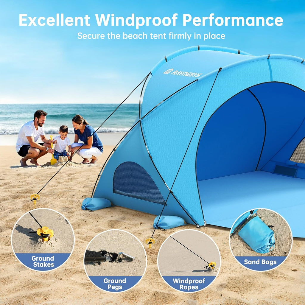 Beach Tent Sun Shelter Beach Shade Tent with UPF50+ UV Protection Beach Sun Shelter Beach Shade wourant