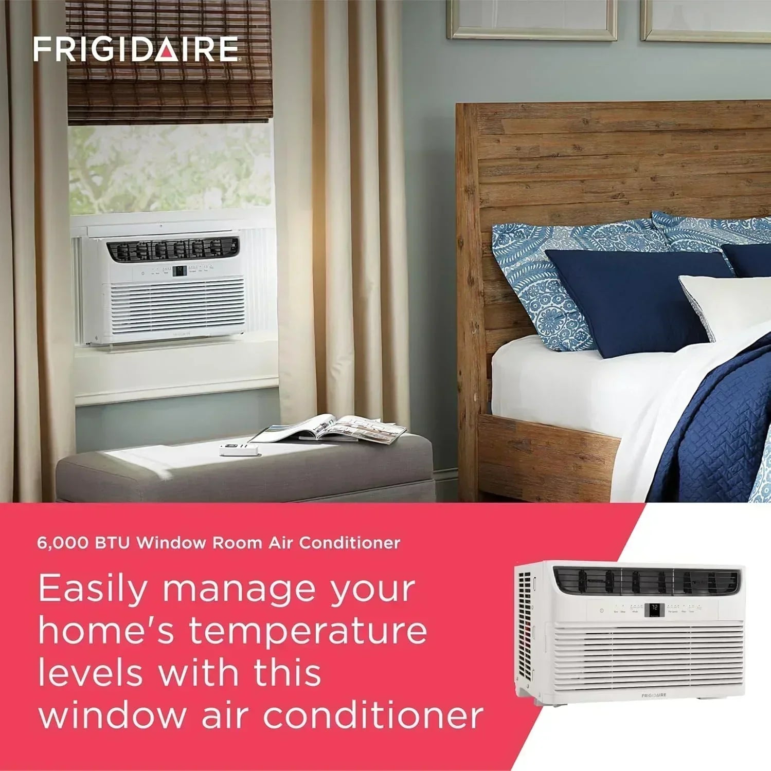 Frigidaire 5,000 BTU Window Air Conditioner Remote Control Cools Up to 150 Sq. Ft. Quiet Operation wourant