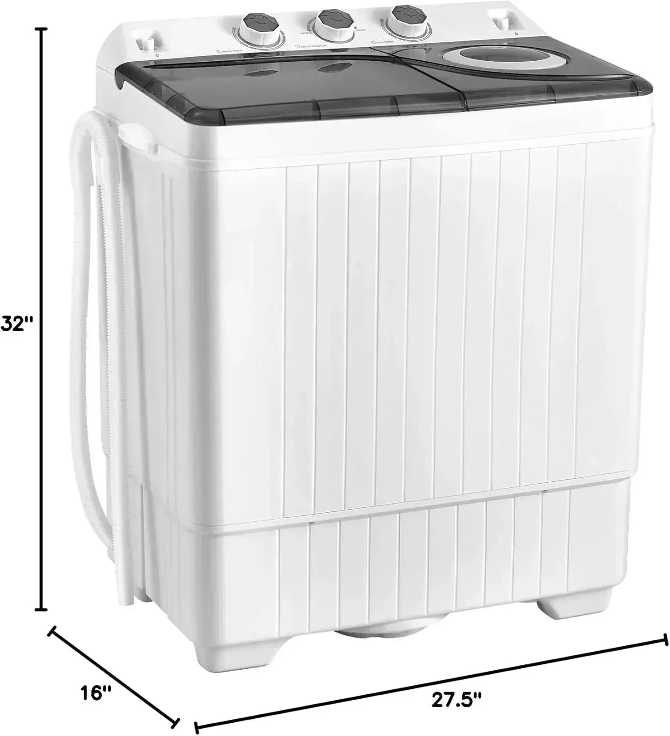 COSTWAY Double Tub 26 lb Capacity Laundry 18 lb 8 lb Spin Combo Drain Pump Washing Machine wourant
