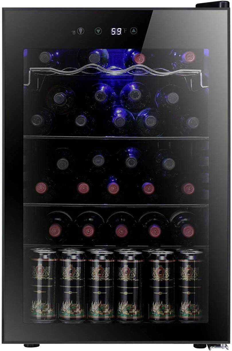 Antarctic Star 26 Bottle 130 Can Wine Cooler/Cabinet Beverage Refrigerator Cellar Beer Clear Glass wourant