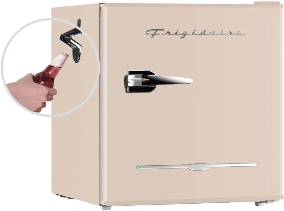 Frigidaire EFR176 Retro Compact Fridge with Chiller Mini Refrigerator Built-in Bottle Opener wourant