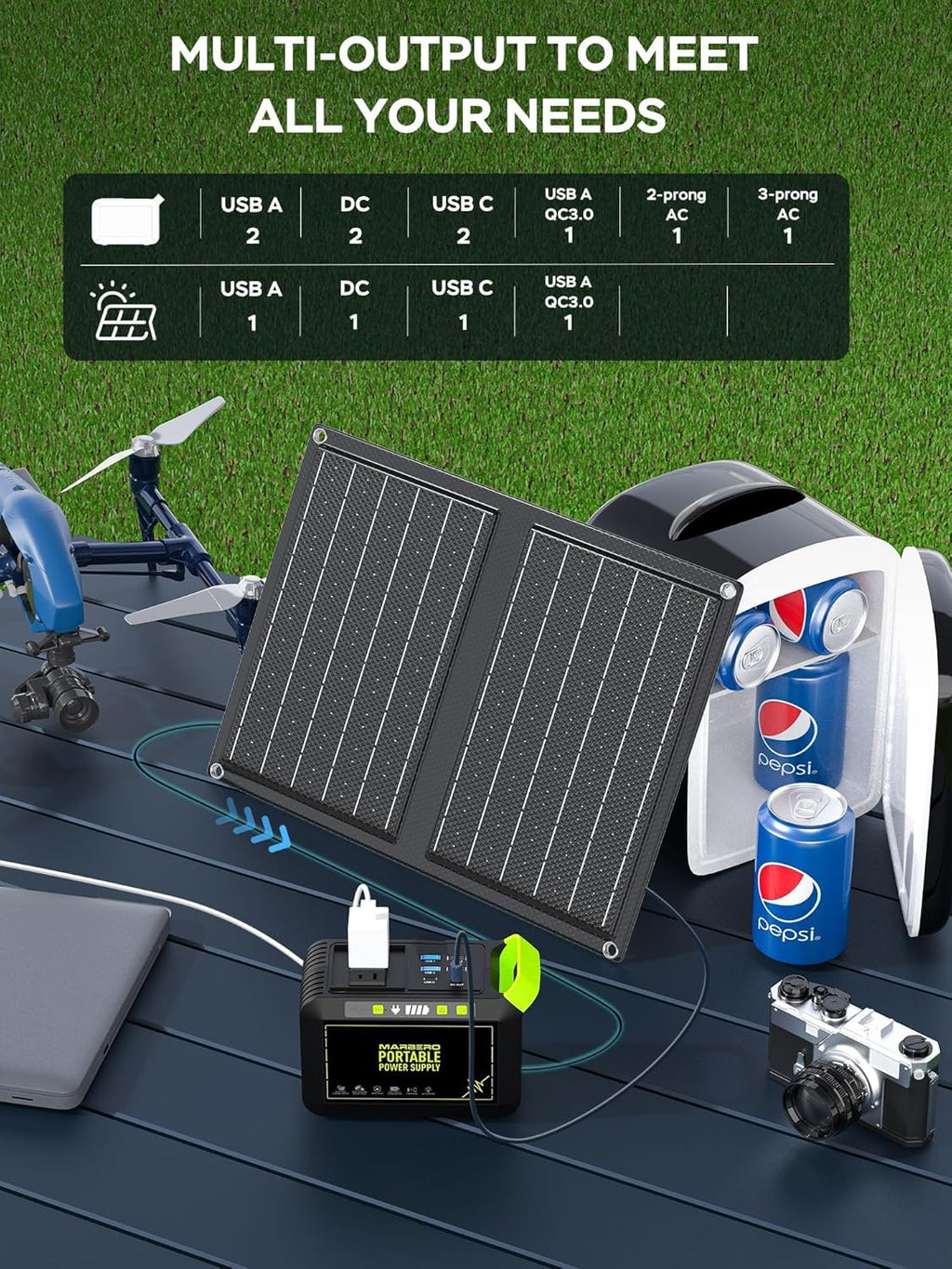 Portable Power Station 88Wh Camping Lithium Battery Solar Generator Fast Charging Power Bank wourant