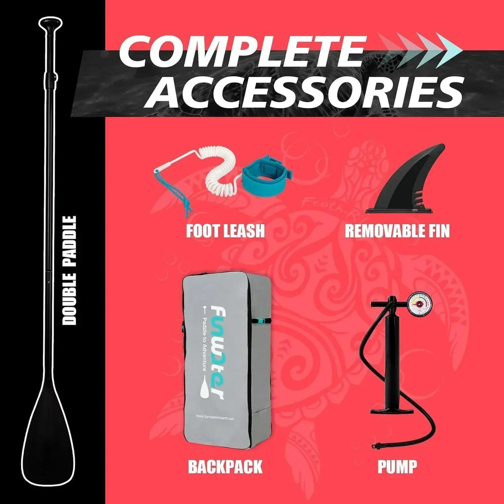 FunWater Inflatable Stand Up Paddle Board Premium SUP Paddle Accessories EVA Deck wourant