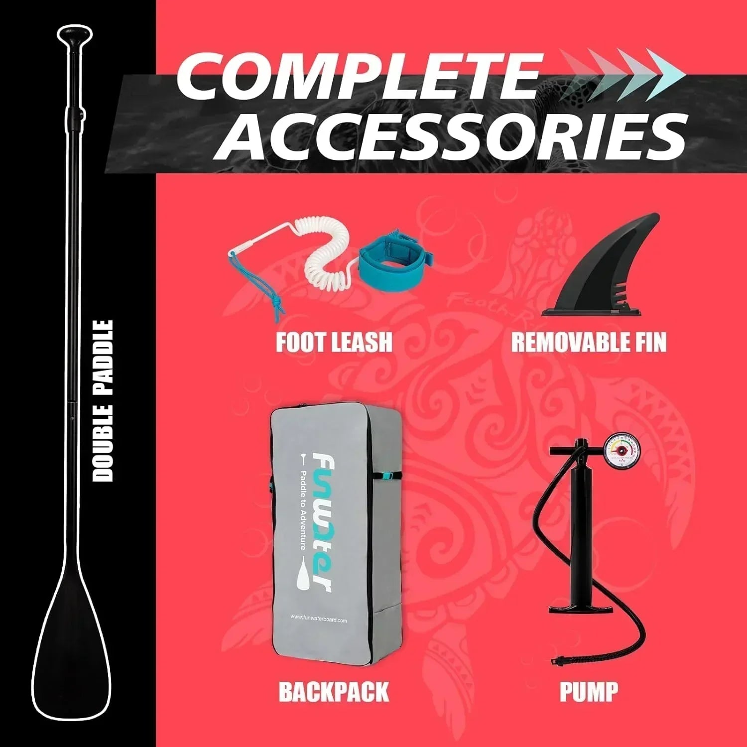 FunWater Inflatable Stand Up Paddle Board Premium SUP Paddle Accessories EVA Deck wourant