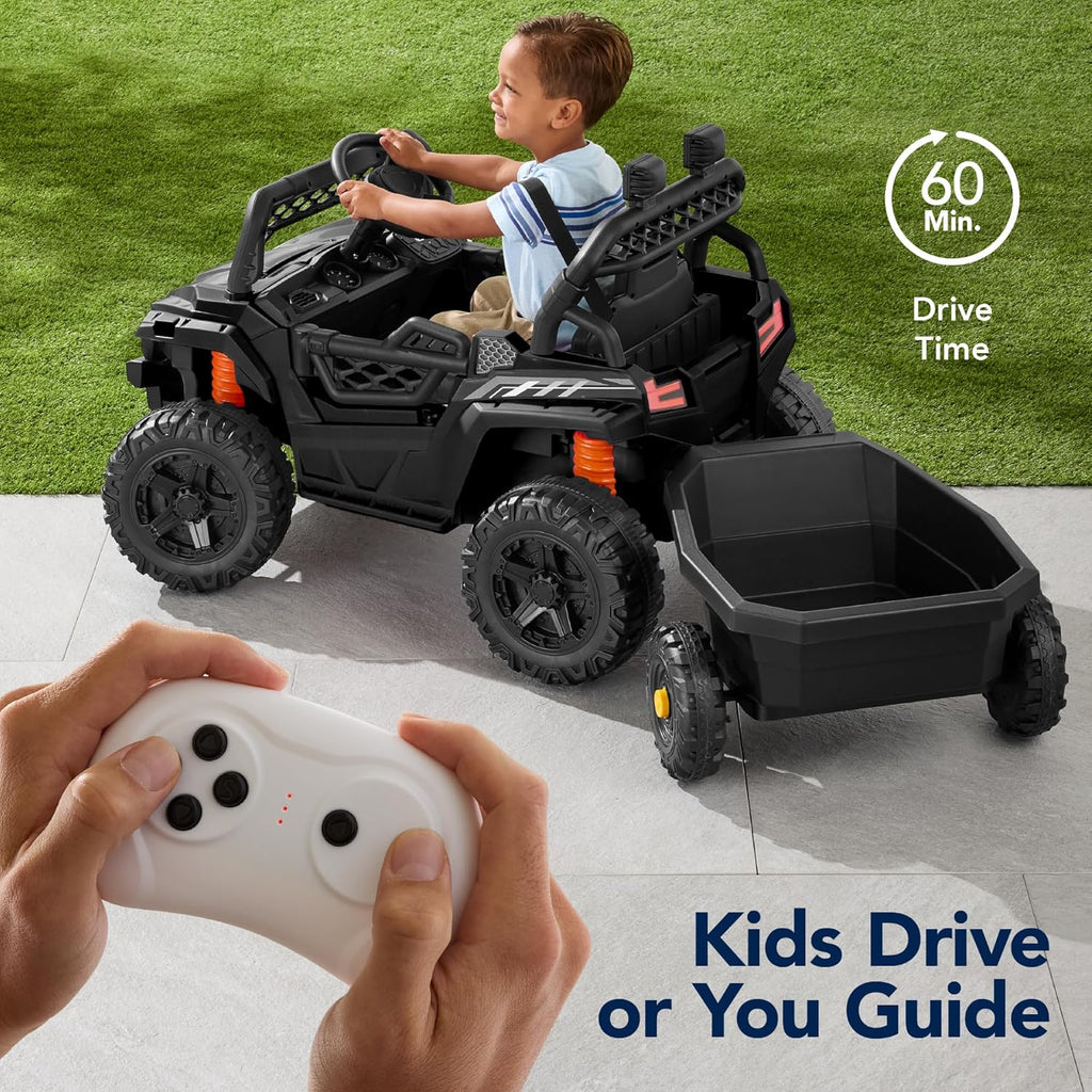 Children's black UTV electric children's car wourant