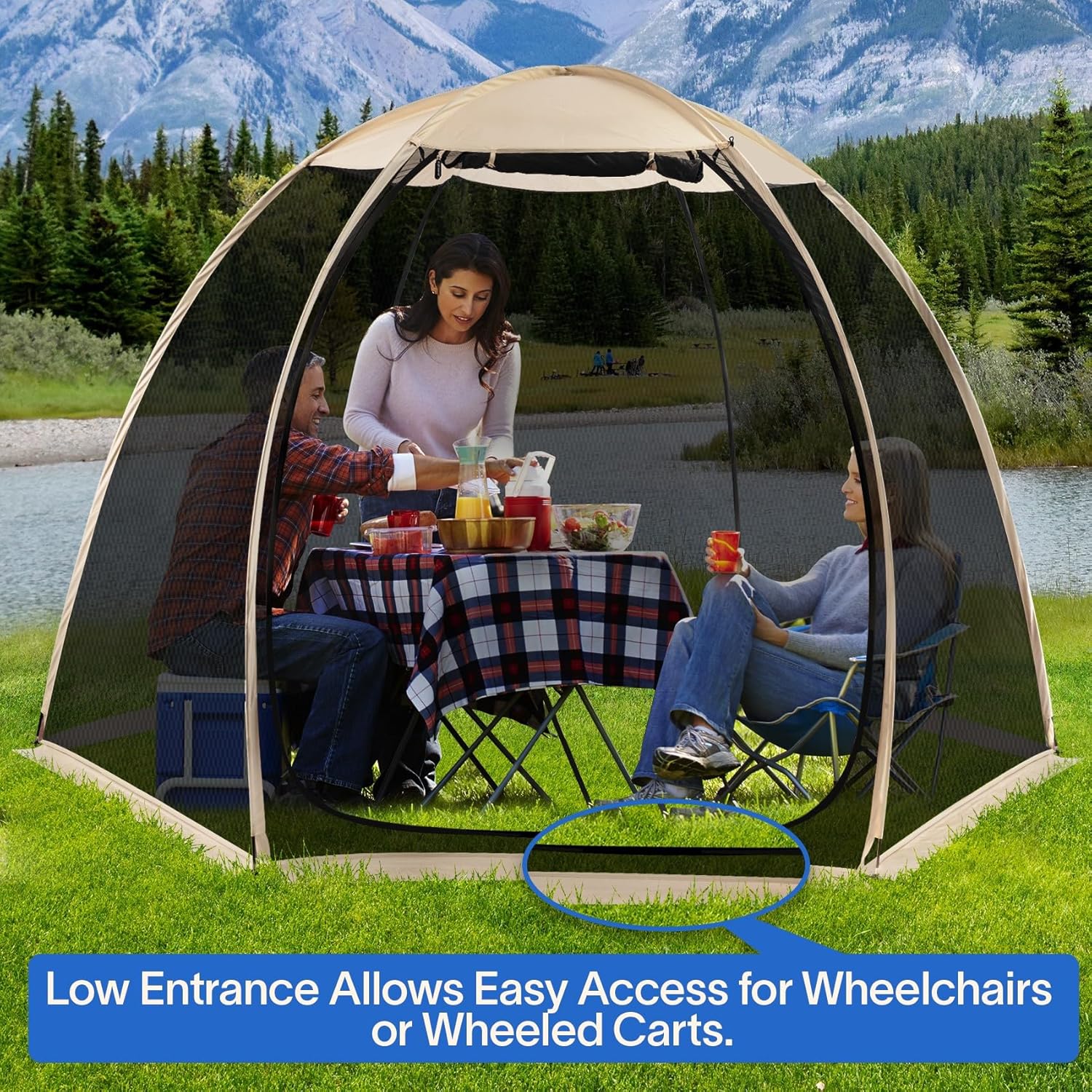 Alvantor Screen House Gazebo Pop Up Igloo Screened Canopy Tent with Mosquito Netting Sides wourant