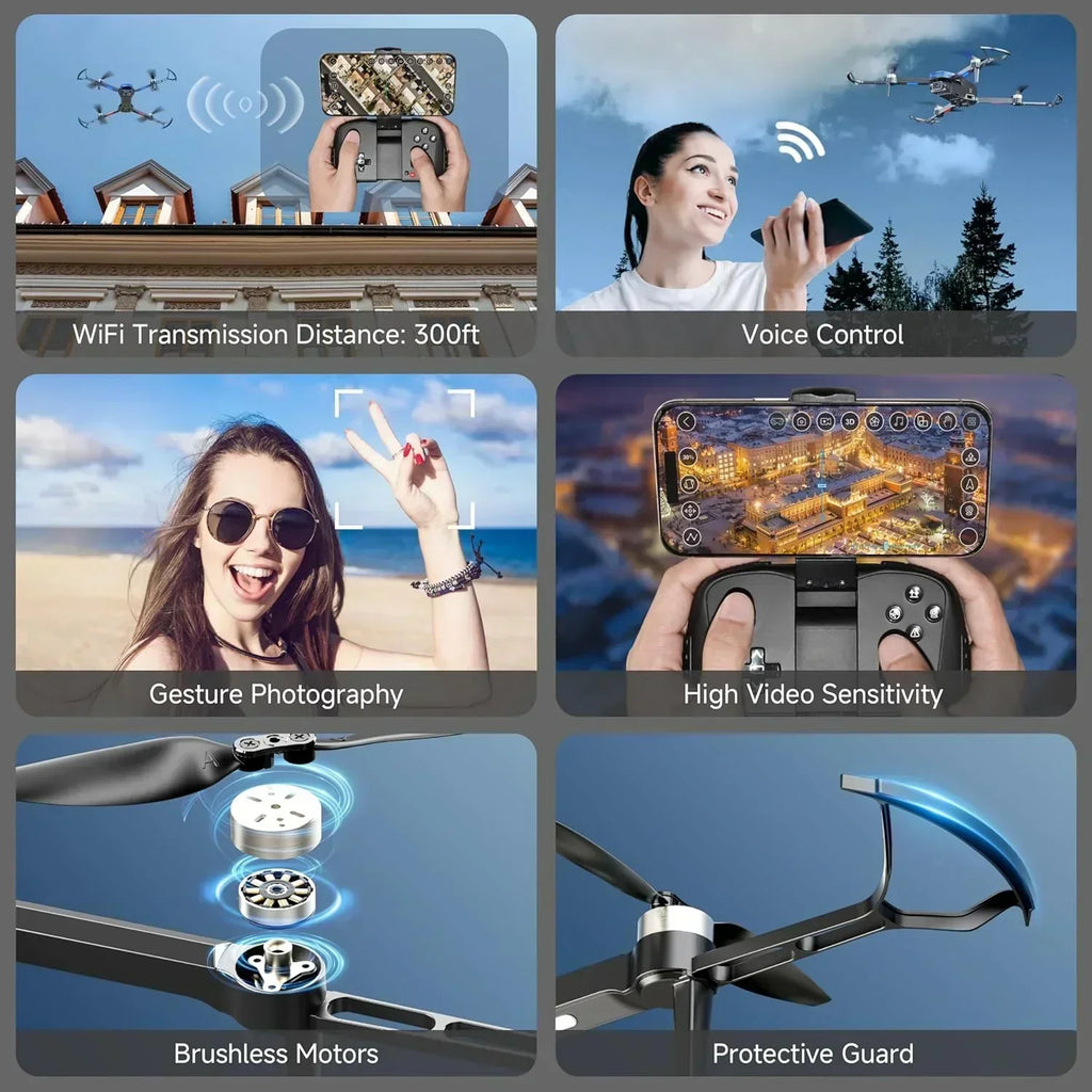 Adult drone with camera 4K brushless motor drone FPV foldable remote control quadcopter wourant