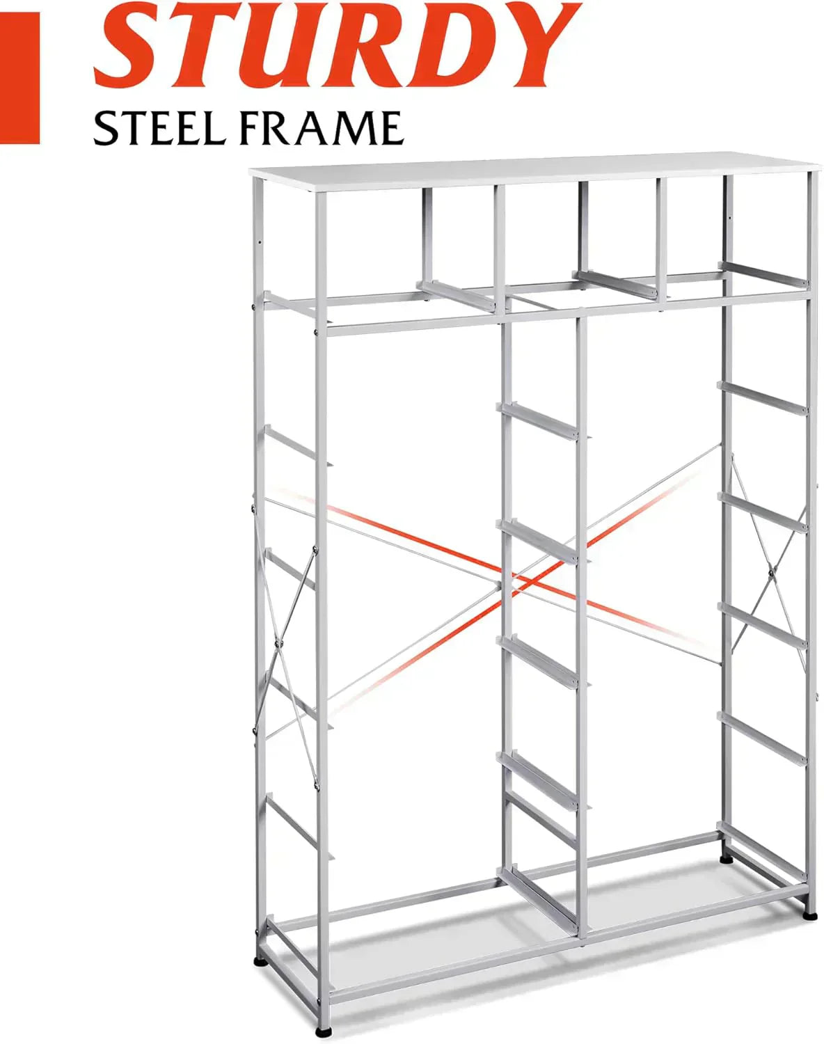WLIVE Storage Organizer Unit with 13 Fabric Bins Storage Drawers Organizer with Steel Frame wourant