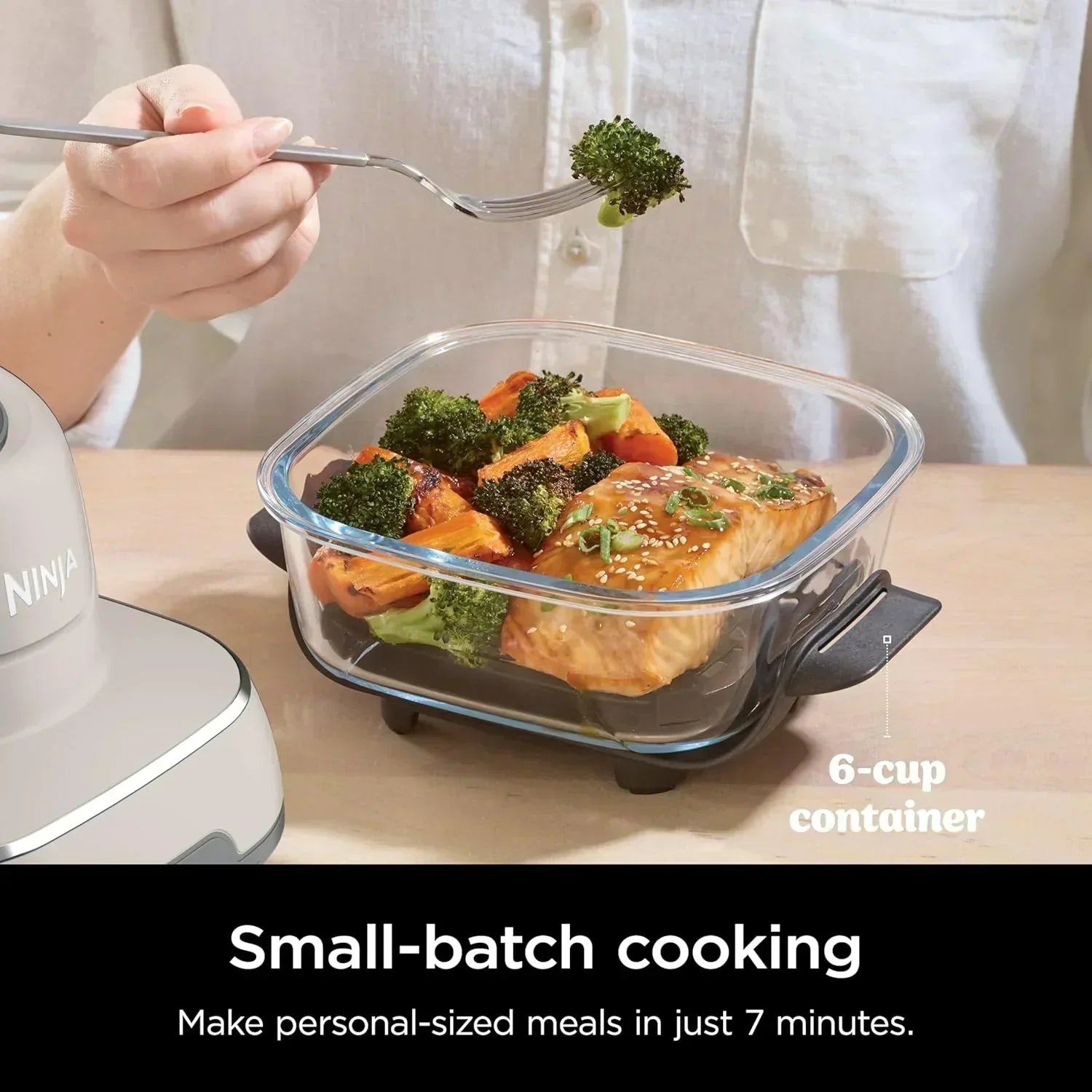 Ninja Crispi 4 in 1 Portable Glass Air Fryer Cooking System 4QT 6 Cup TempWare Glass Containers wourant