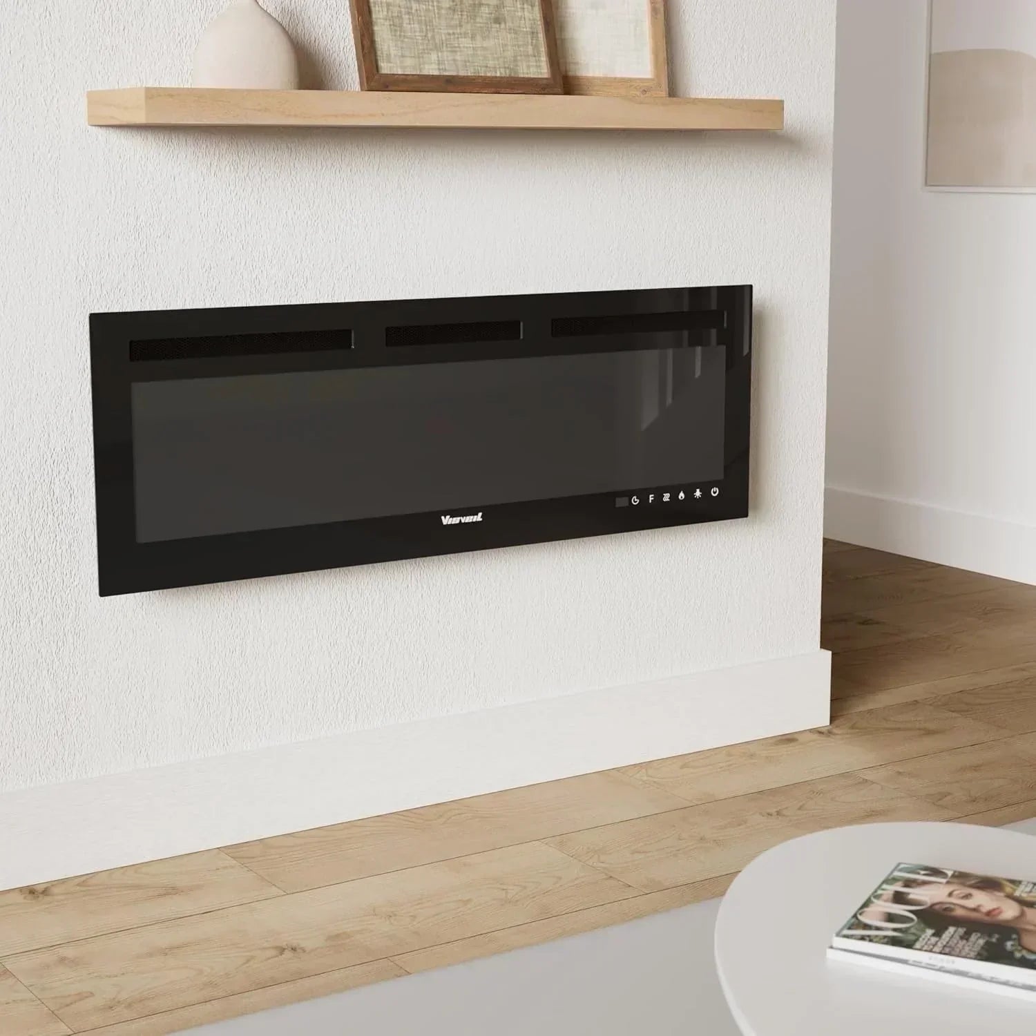 Electric Fireplace 60Inch Wall Mounted Electric Fireplace Heater with Timer Inserts TV Stand wourant