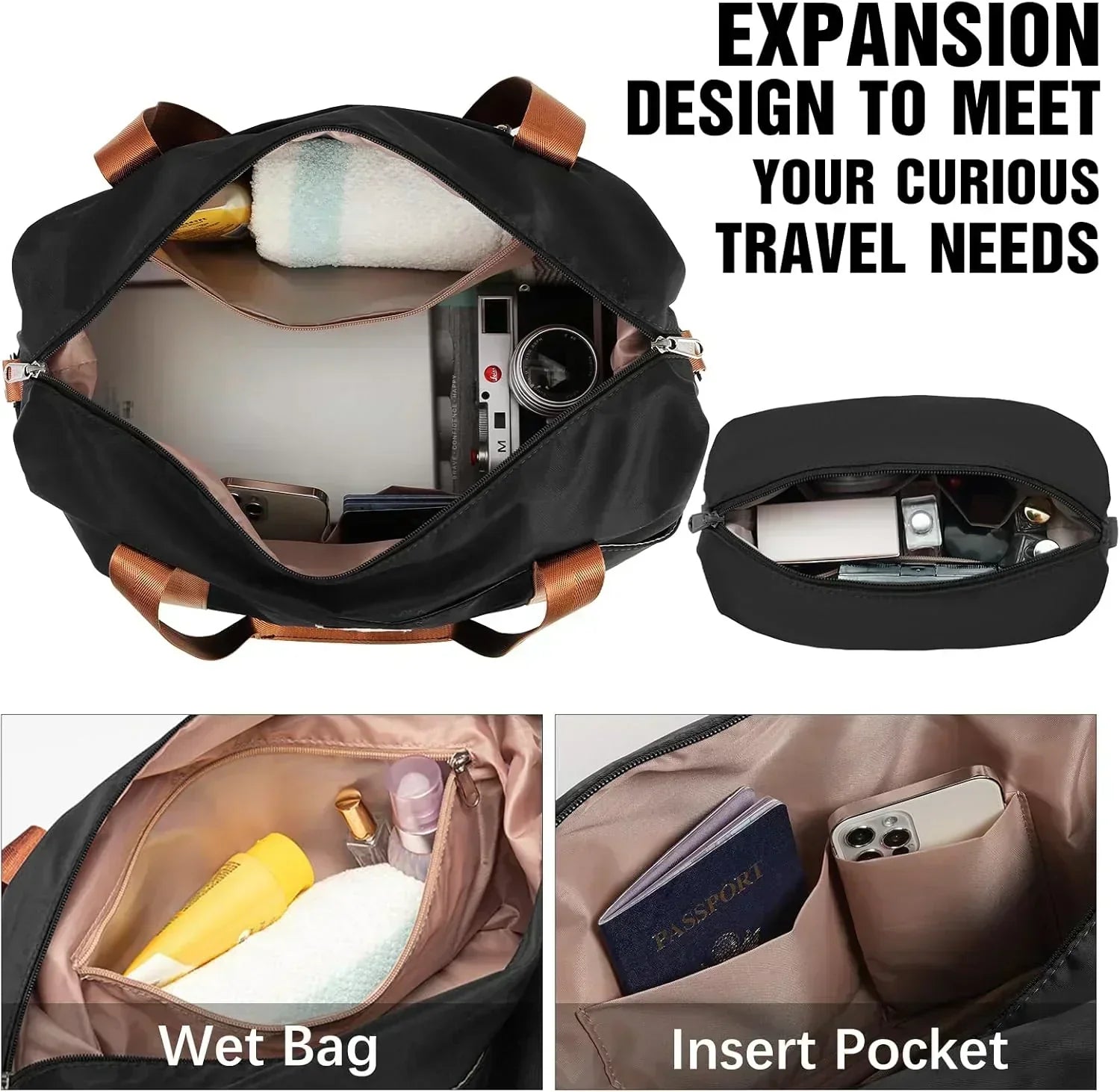 LONG VACATION 6 Piece Luggage Set Carry on Suitcase with ABS+PC hardshell Spinner Wheels wourant