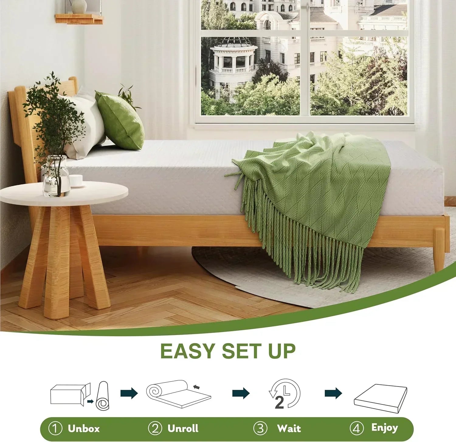 8-inch double mattress with memory foam for medium firm support wourant