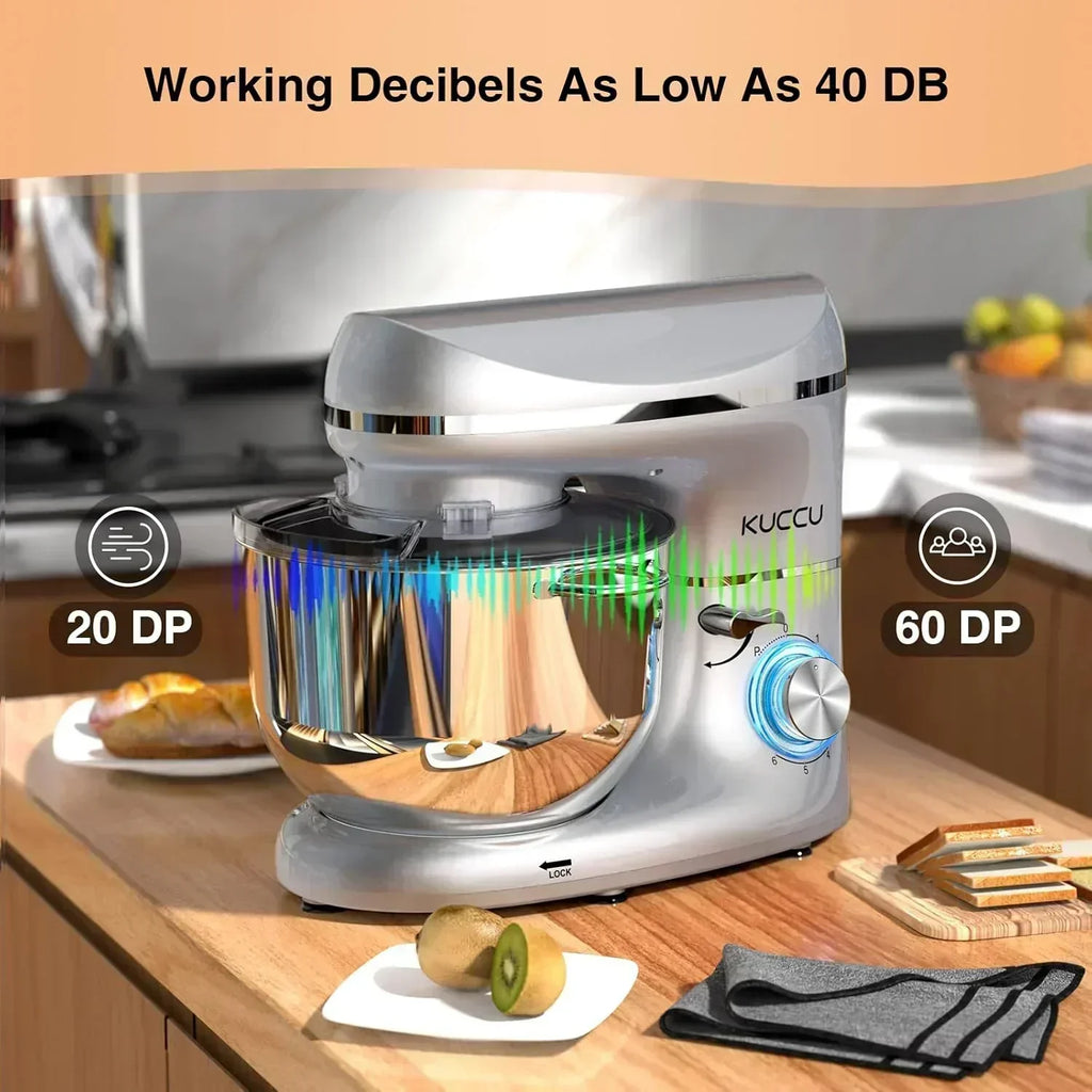 Stand Mixer 6.5 Qt 660W 6-Speed Tilt-Head Food Dough Mixer Kitchen Electric Mixer Stainless Steel wourant