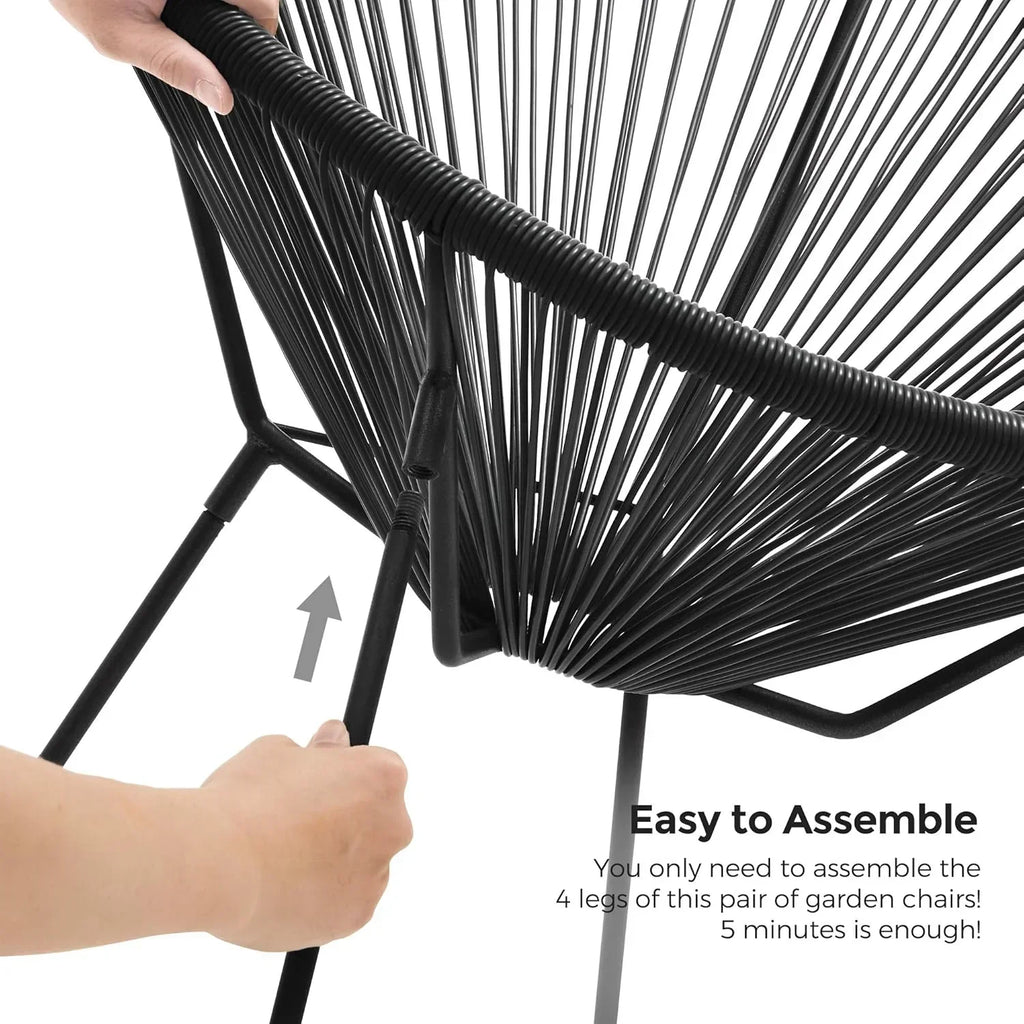 Outdoor Settee 2-Seat Garden Furniture with Backrest PE Rattan wourant