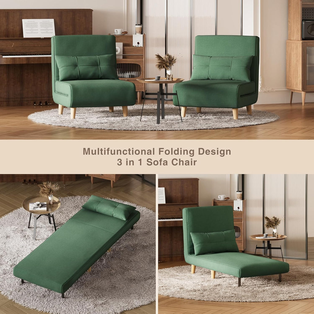 3-in-1 sleeper chair bed convertible chair bed futon sofa with adjustable backrest wourant