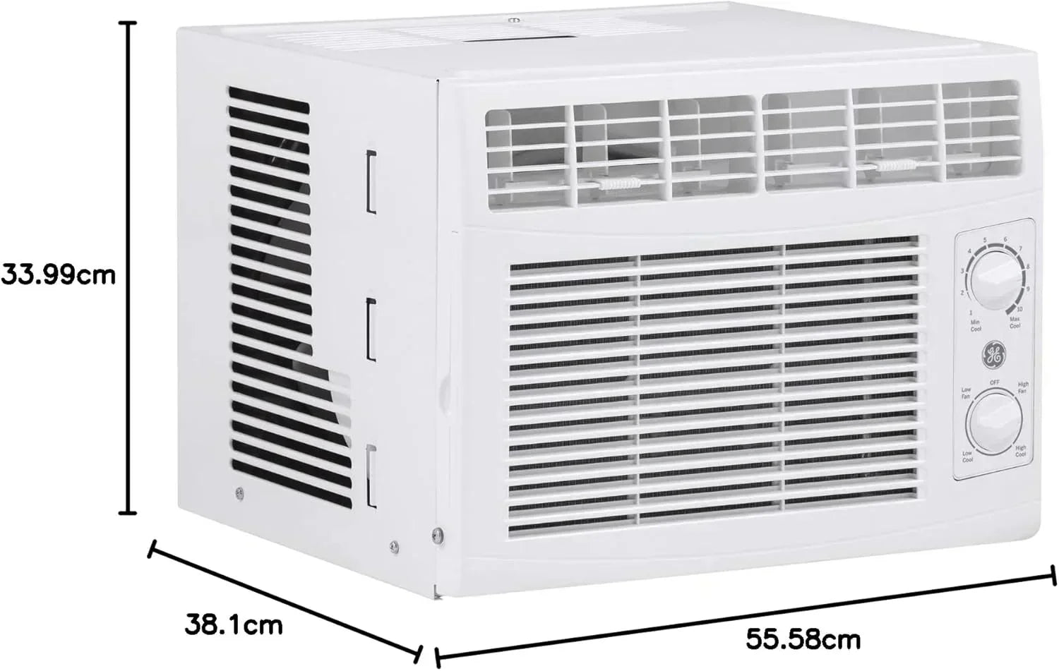 GE Window Air Conditioner Unit 5,000 BTU for Small Rooms up to 150 sq ft Manual Adjustable Fan wourant