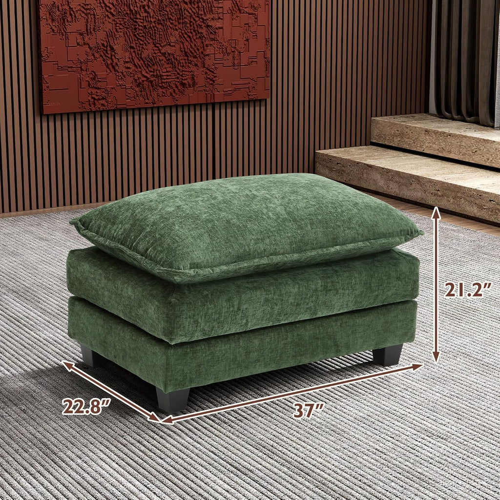 111.4 Inch L Shaped Modern Sofa Modular Cloud Sofa with Ottoman 4 Seater Chenille Deep Seat Sofa wourant