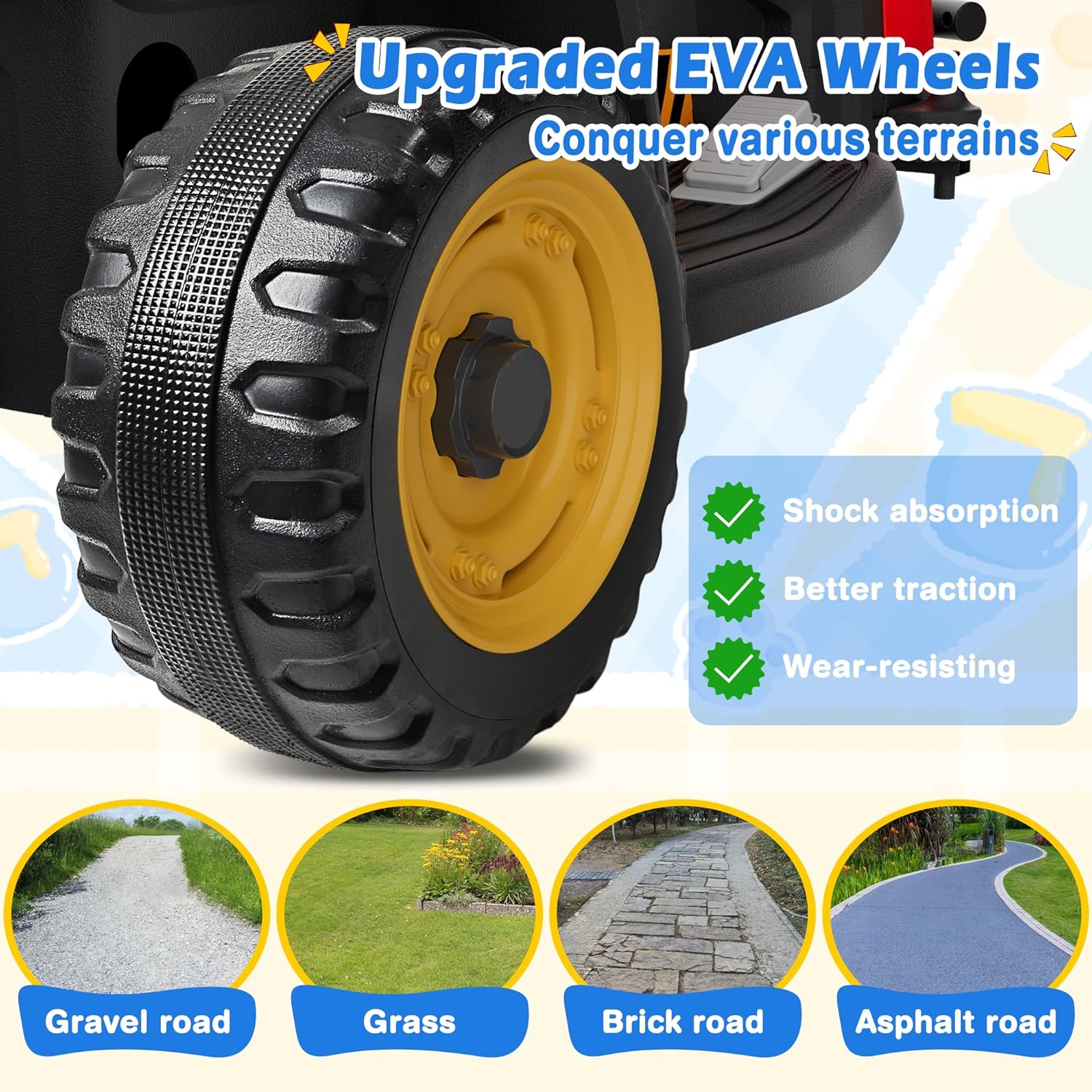 24V Ride On Tractor Tiltable Detachable Trailer 2x65W Motors EVA Tires Remote Control wourant