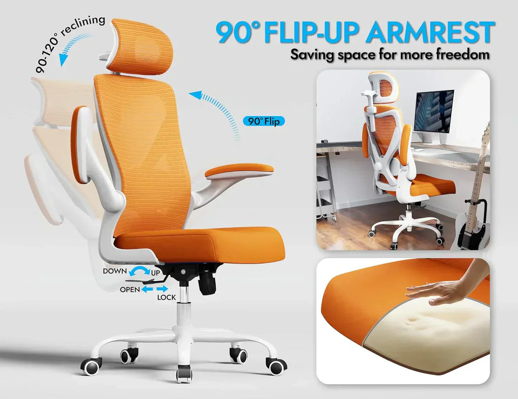 Office computer desk and chair gaming chair with lumbar support and headrest wourant