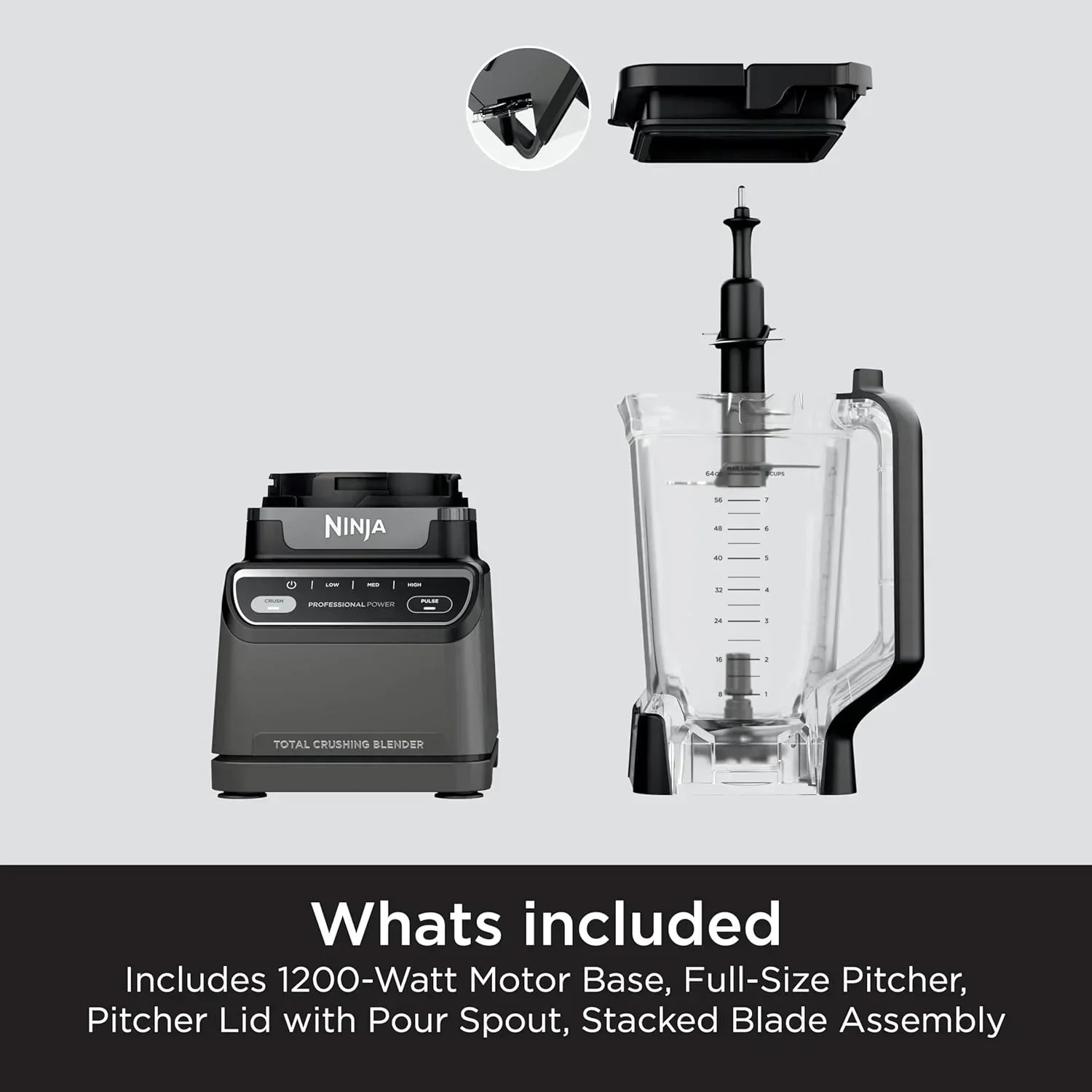 Ninja BL660 Professional Compact Smoothie and Food Processor Blender 1100W 3 Functions wourant