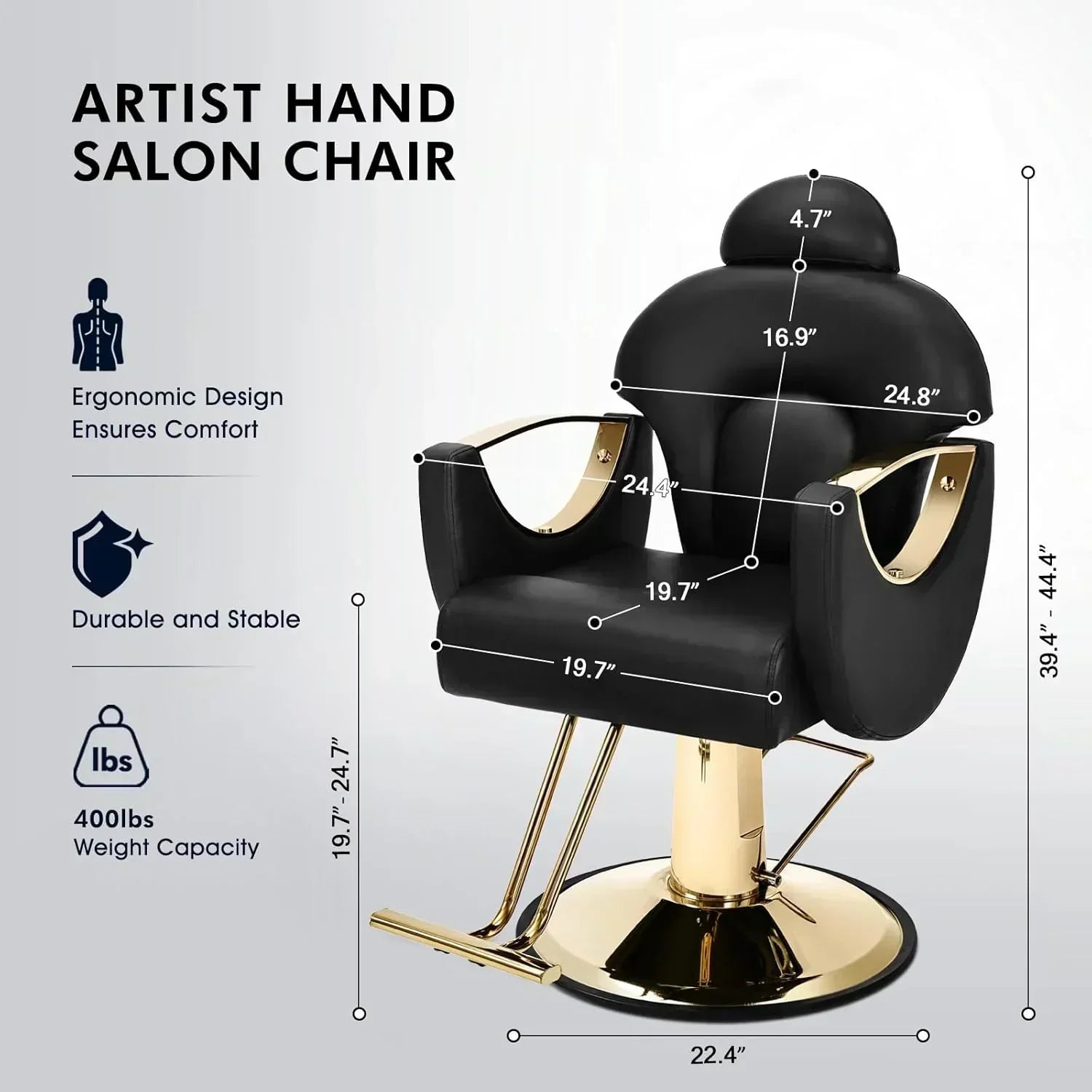 Artist Hand Salon Chair Reclining Barber Chair Oversized Hydraulic Pump Hair Salon Chair wourant