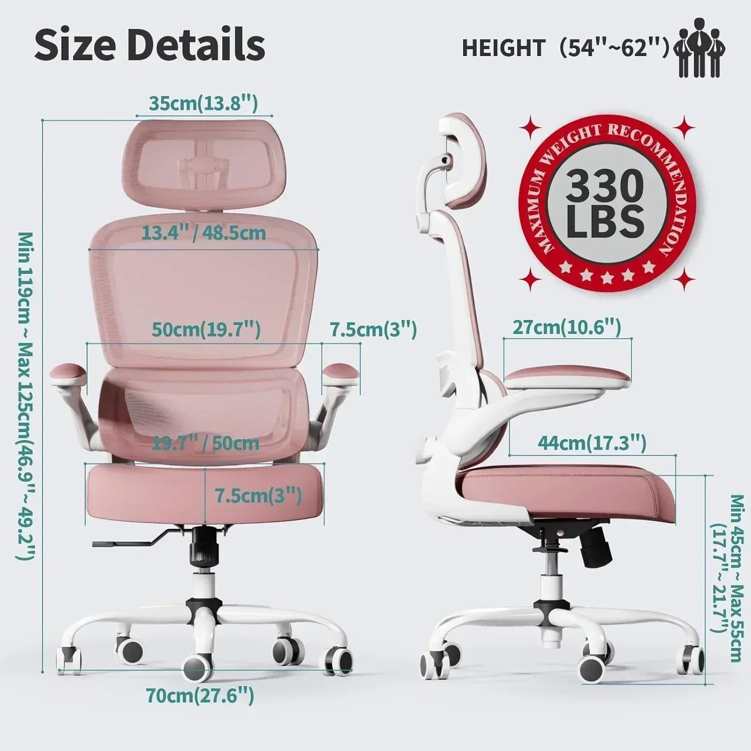 Office Chair Ergonomic Desk Chair 330 lbs Home Mesh Desk Chair Comfortable Gaming Chair wourant