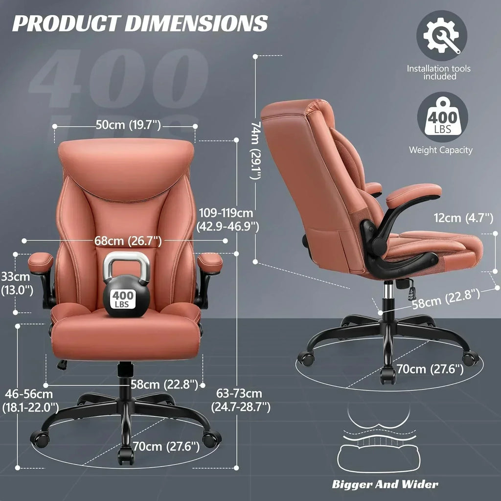 Office Chair Large High-Foot Computer Desk Chair Chair Lumbar Support Rotating Computer Chair wourant