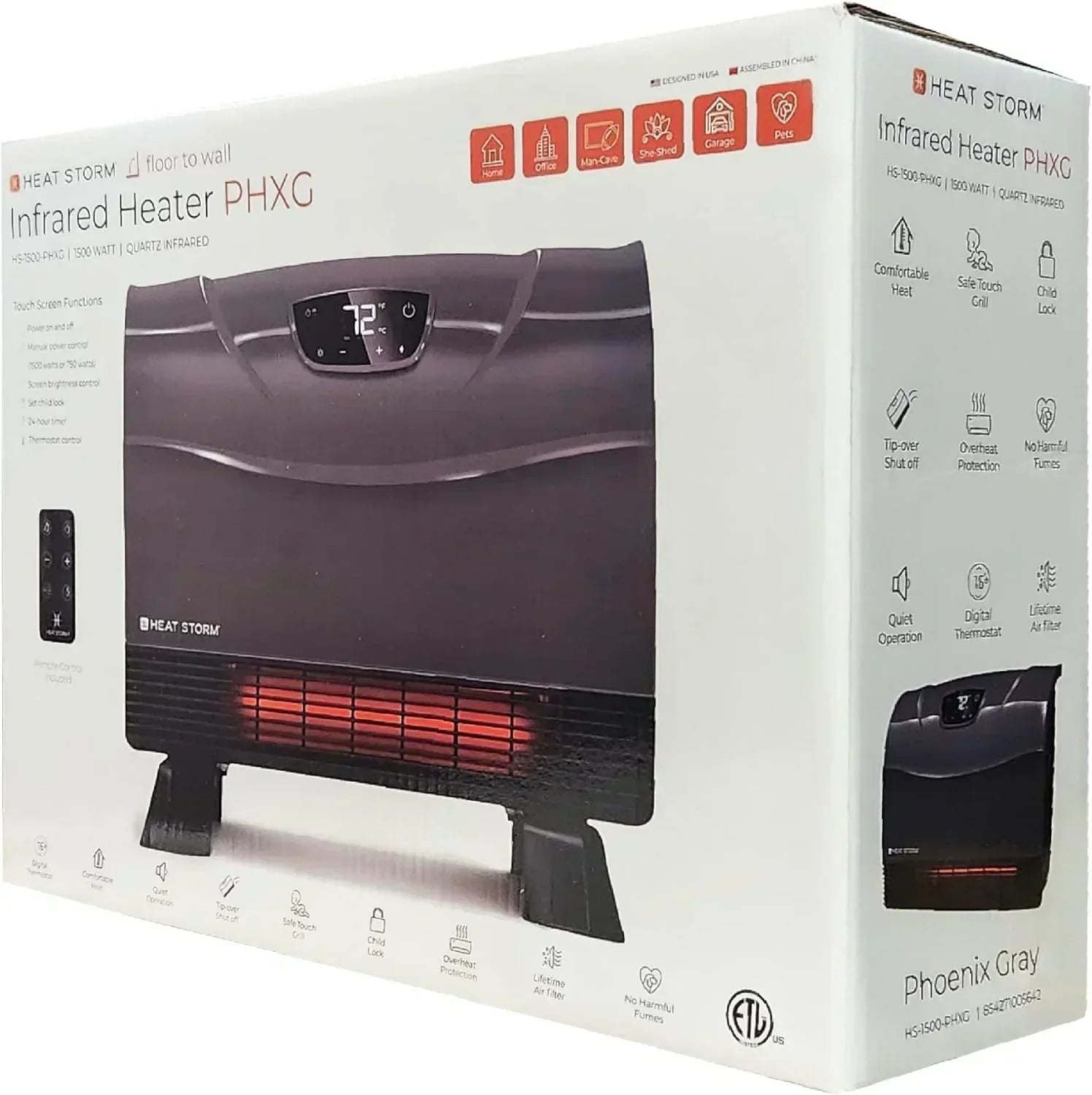 HS-1500-PHX-WIFI Infrared Heater Wifi Wall Mounted wourant