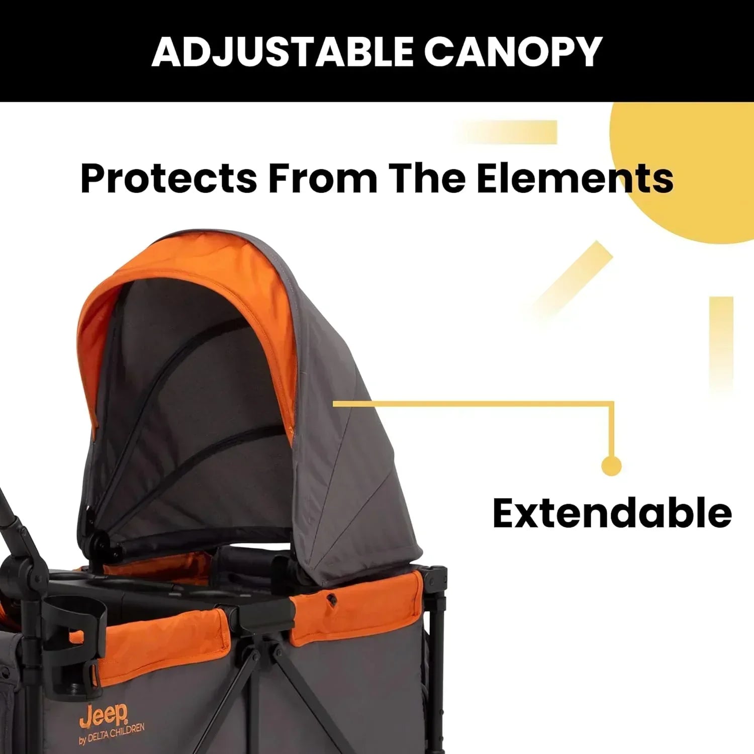 Jeep Sport All-Terrain Stroller Wagon by Delta Children Includes Canopy Parent Organizer wourant
