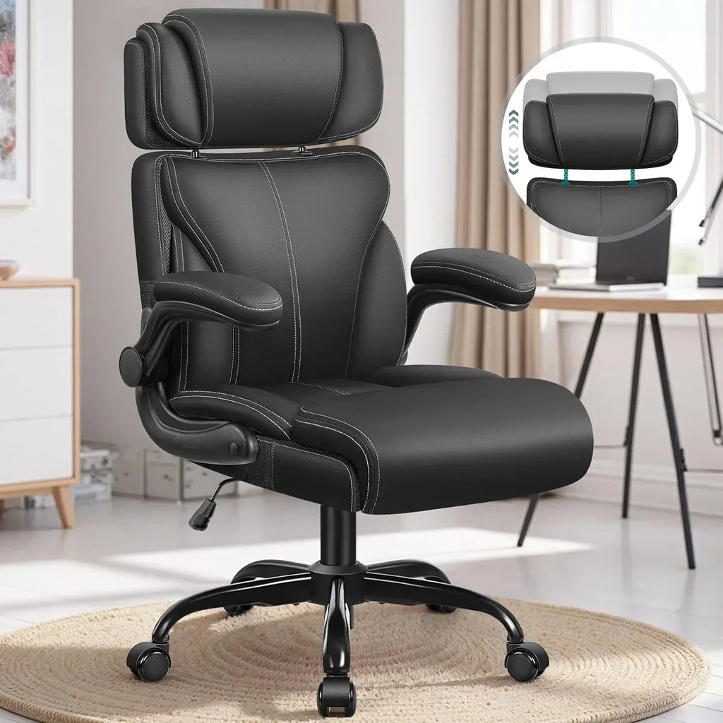 Office Chair Large High-Foot Computer Desk Chair Chair Lumbar Support Rotating Computer Chair wourant