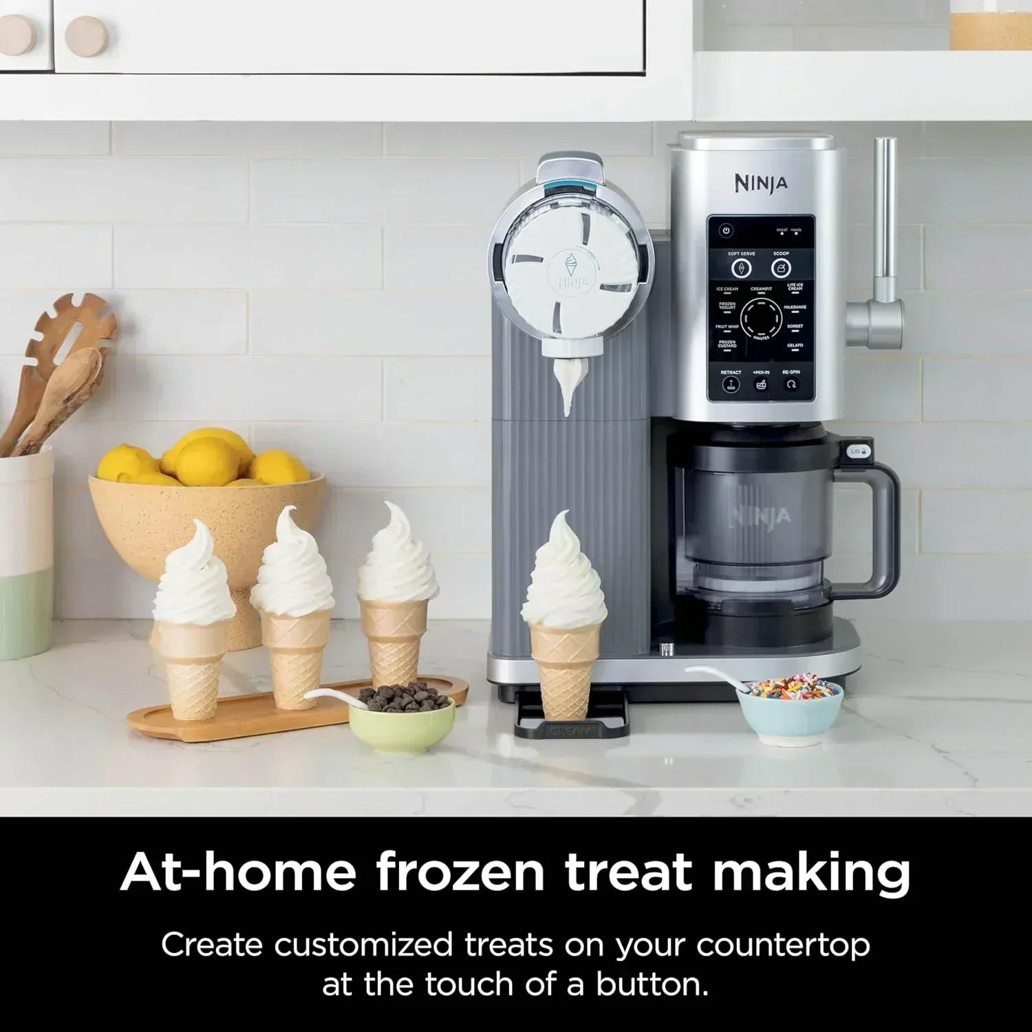 Ninja Swirl by CREAMi Ice Cream and Soft Serve Maker Frozen Yogurt Low Calories Program wourant