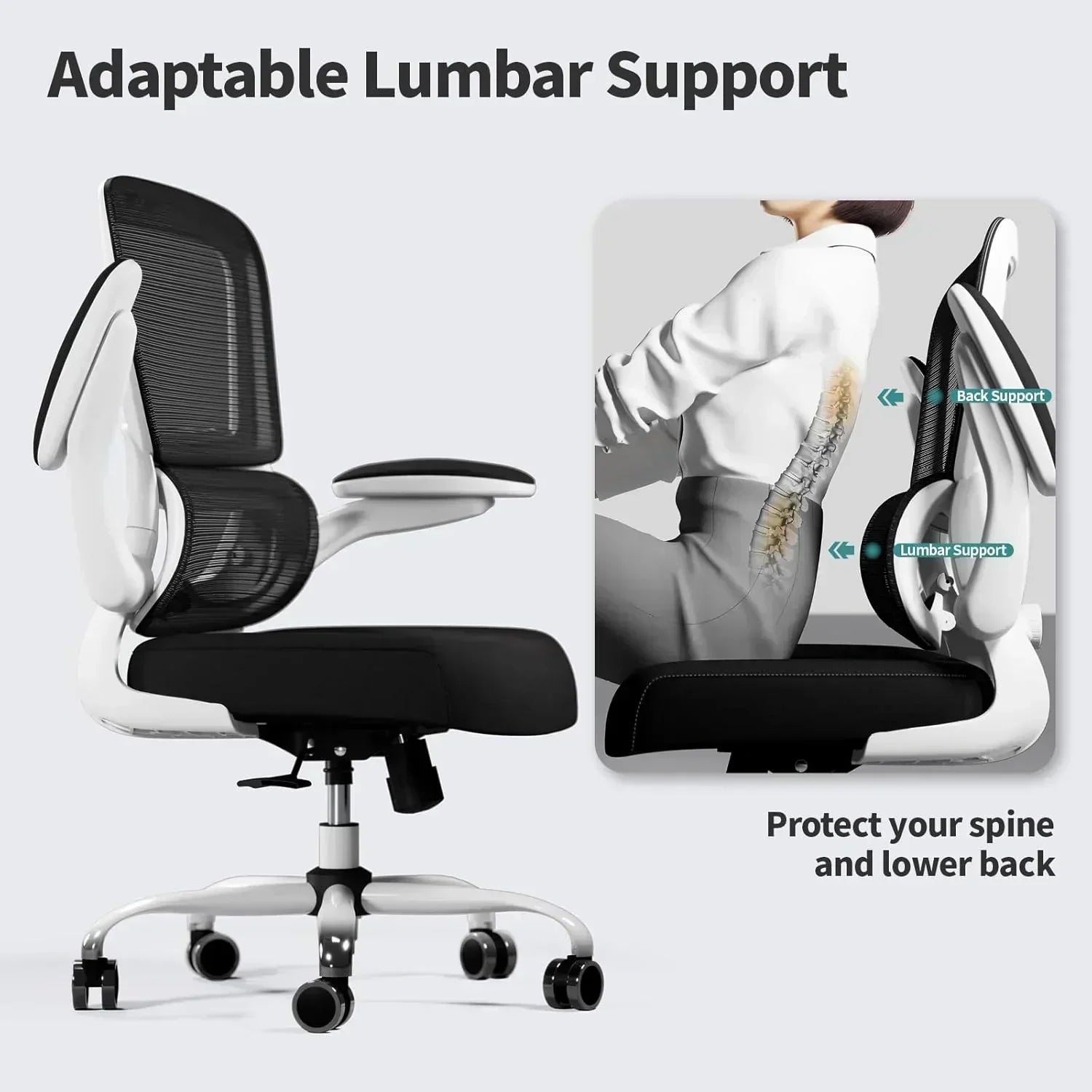 TRALT Office Chair Ergonomic Desk Chair 330 lbs Home Mesh Gaming Chair with Wheels wourant