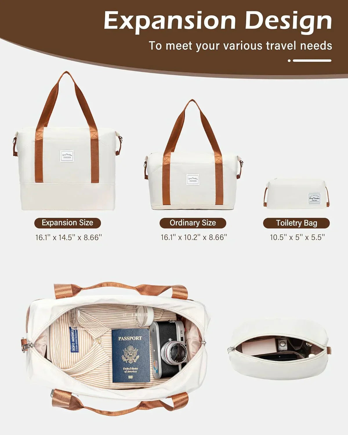 LONG VACATION 6 Piece Luggage Set Carry on Suitcase with ABS+PC hardshell Spinner Wheels wourant