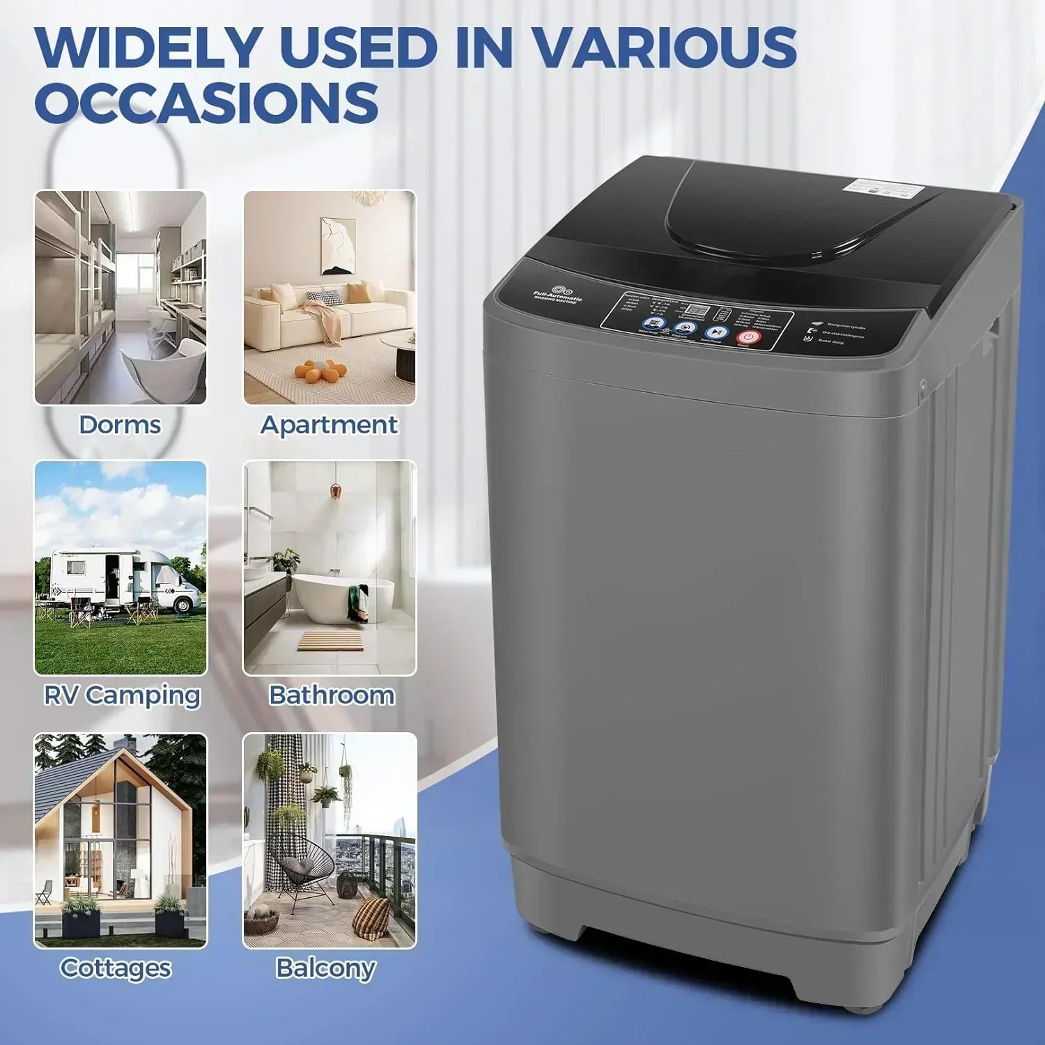 Nictemaw Portable Washing Machine 20Lbs Capacity Full-Automatic Portable Washer Machine wourant
